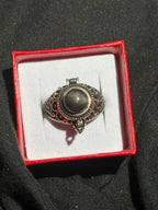 Silver Sheen Obsidian Mini Locket Ring