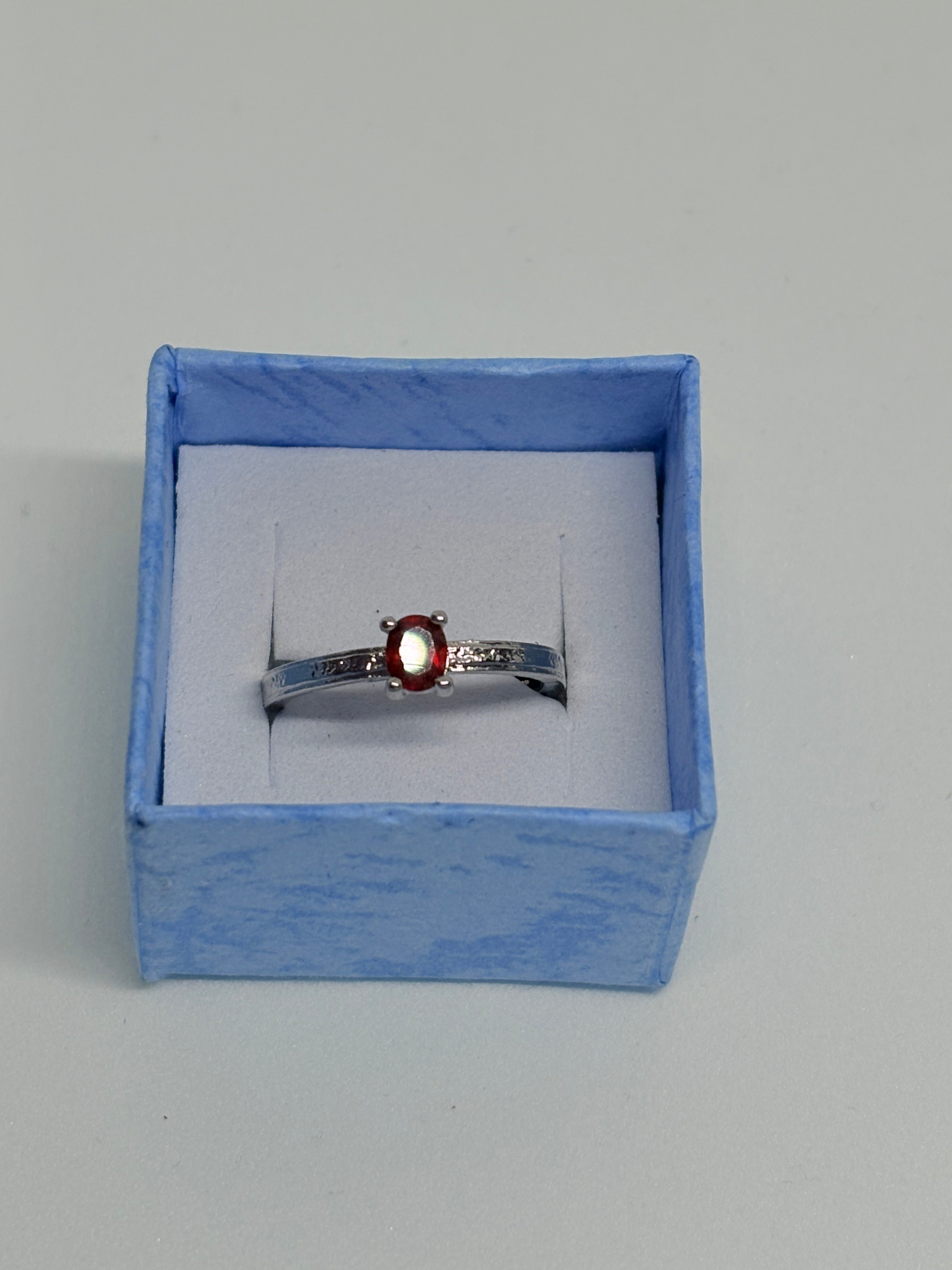 Garnet Simple Ring