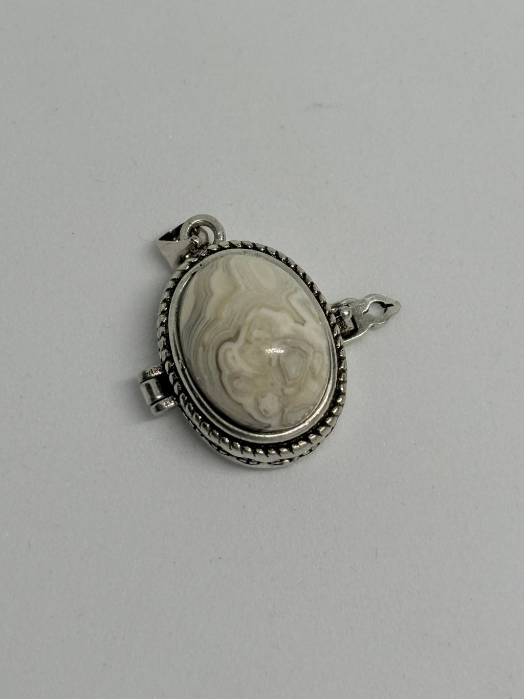 Crazy Lace Agate Locket Pendant