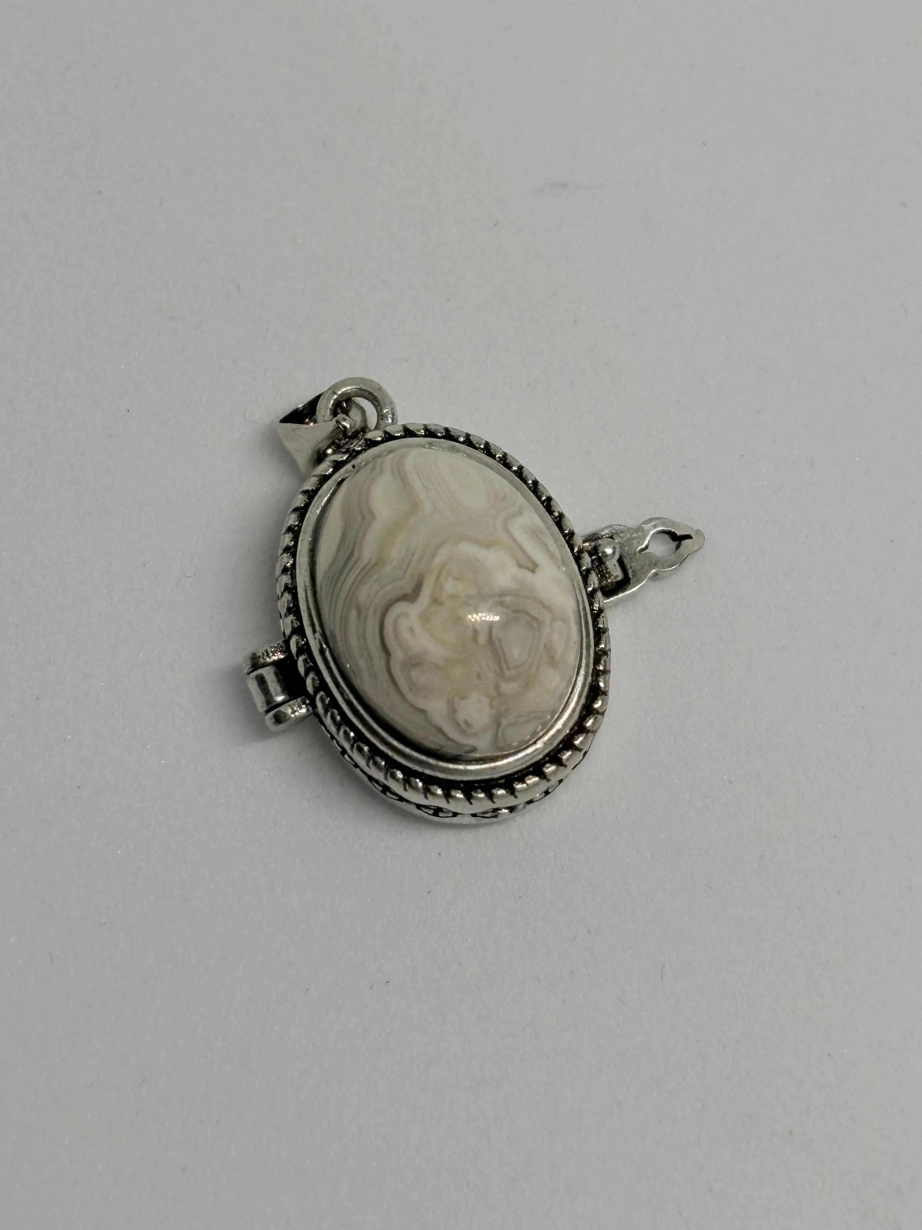 Crazy Lace Agate Locket Pendant