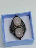 Rose Quartz Double Stone Ring