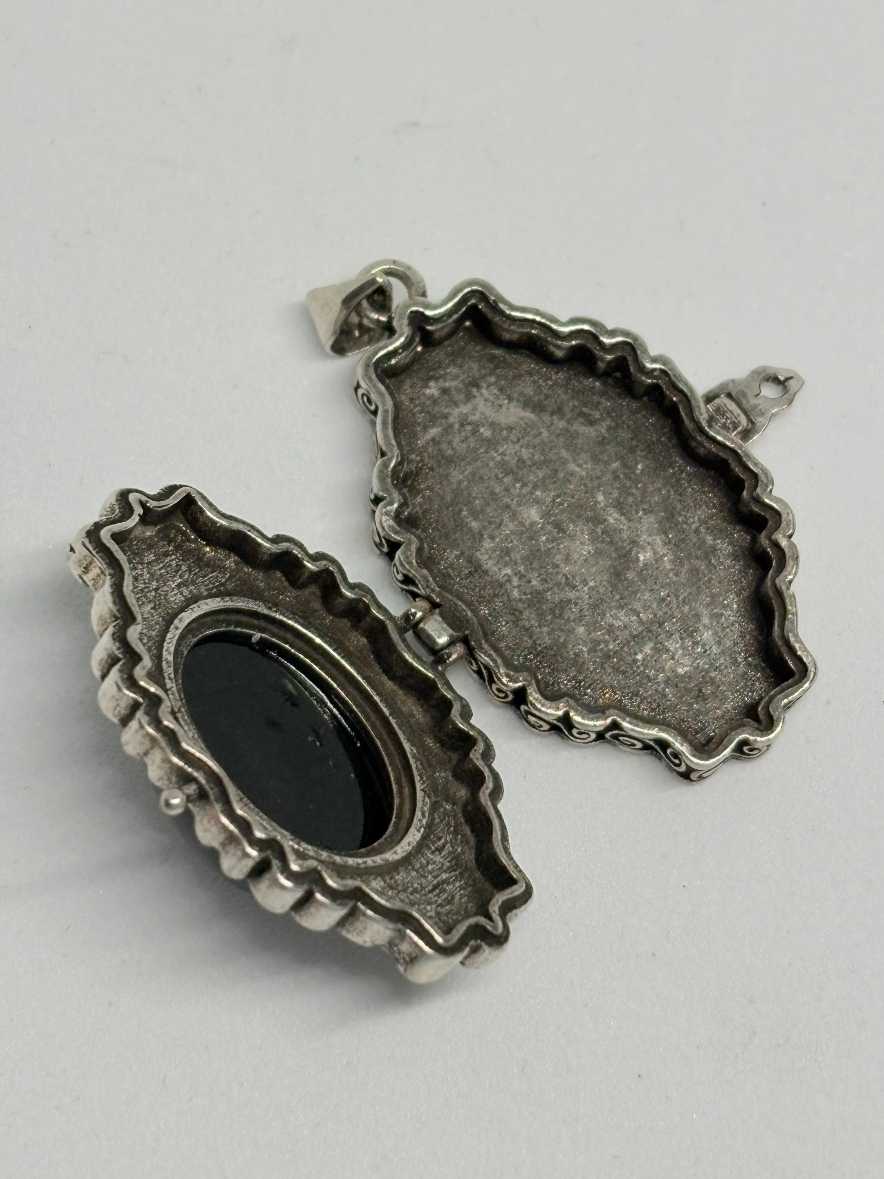 Black Agate Locket Pendant