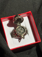 Silver Sheen Obsidian Mini Locket Ring