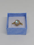 Gold Tone Labradorite Simple Ring