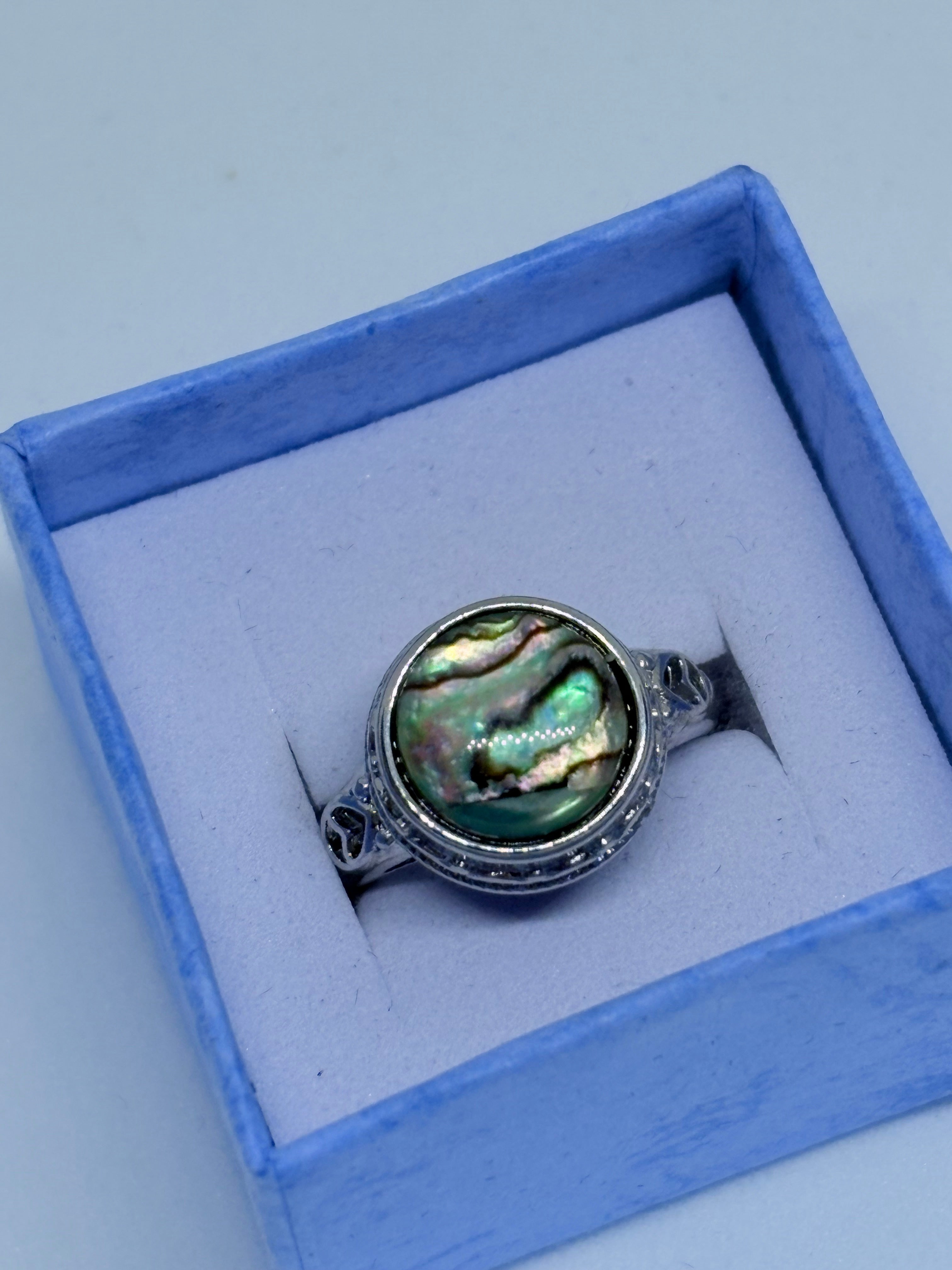 Abalone Shell Circle Ring