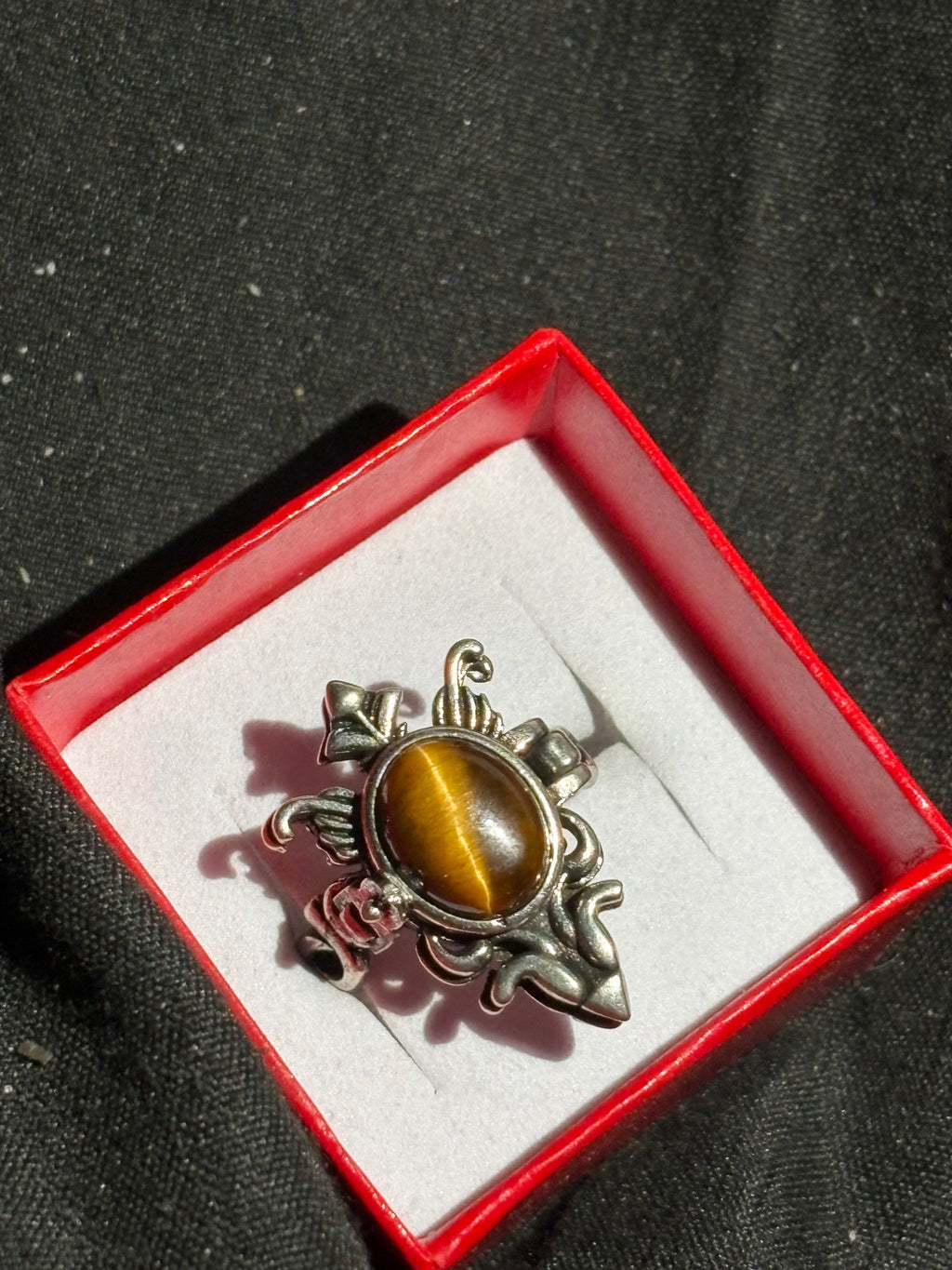 Tigers Eye Locket Ring