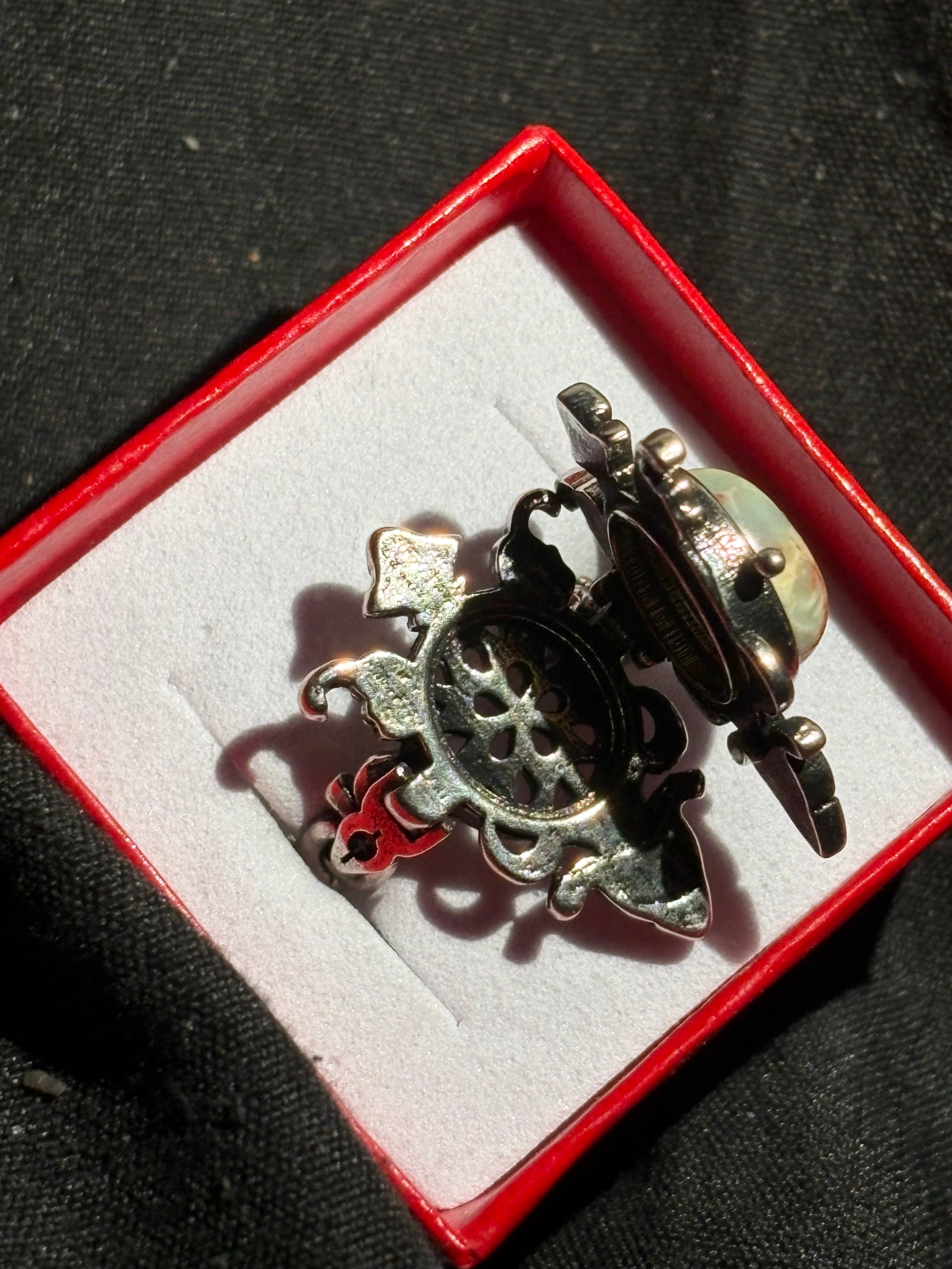 Agate Locket Ring