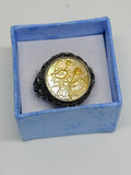 Yellow Shell Flower Cameo Ring