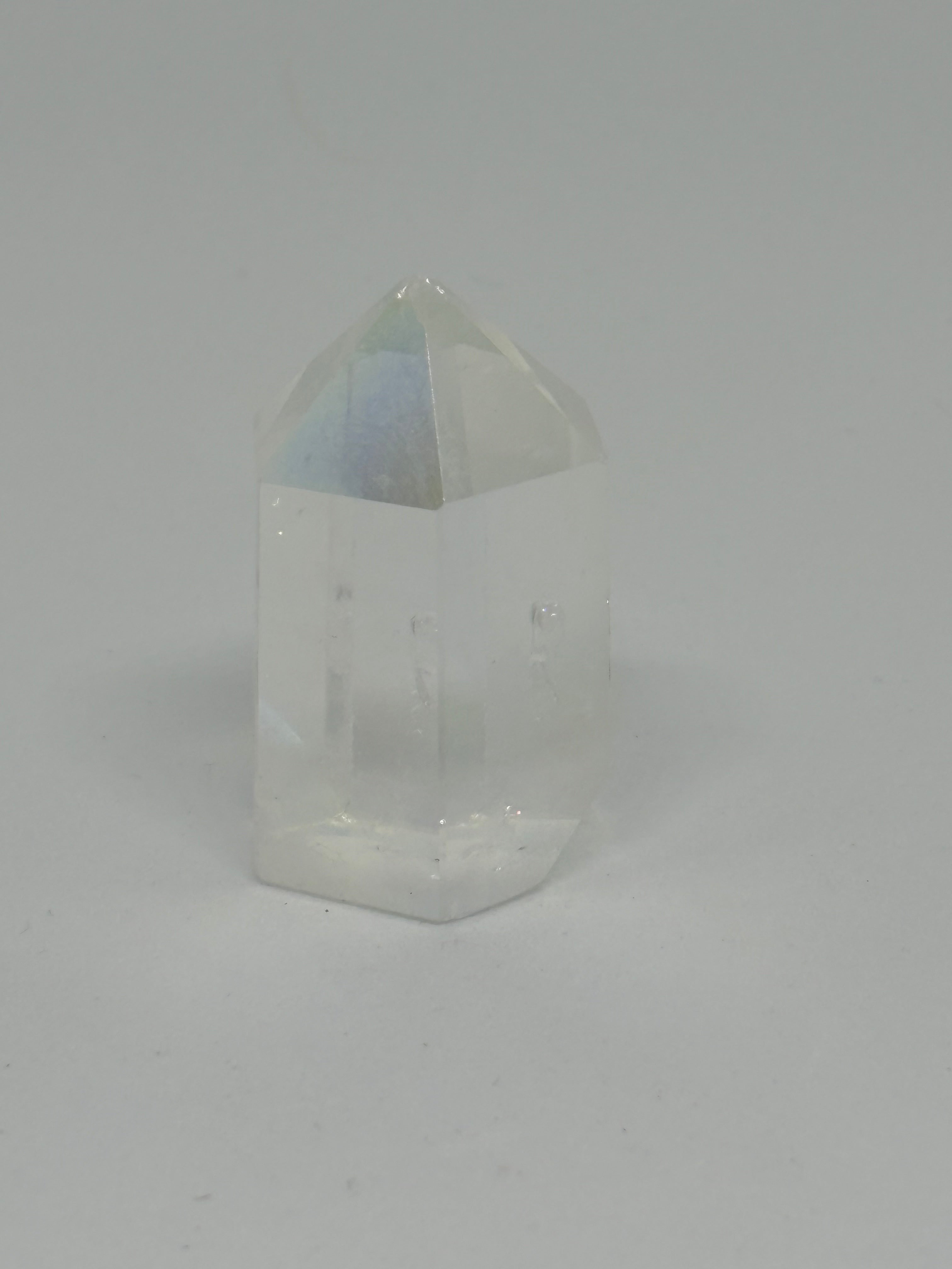 Aura Coated Clear Quartz Tower