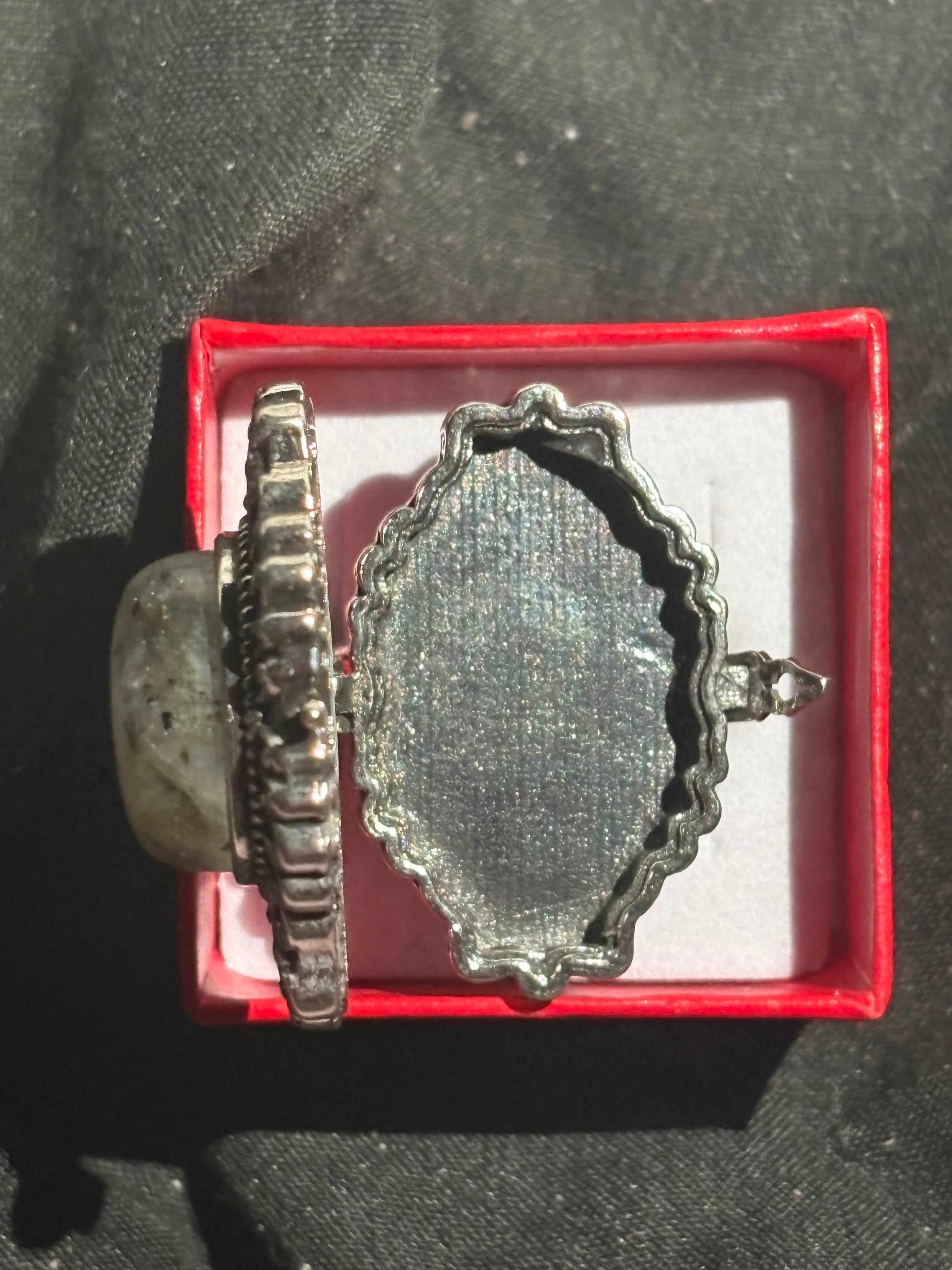 Labradorite Vintage Style Locket Ring