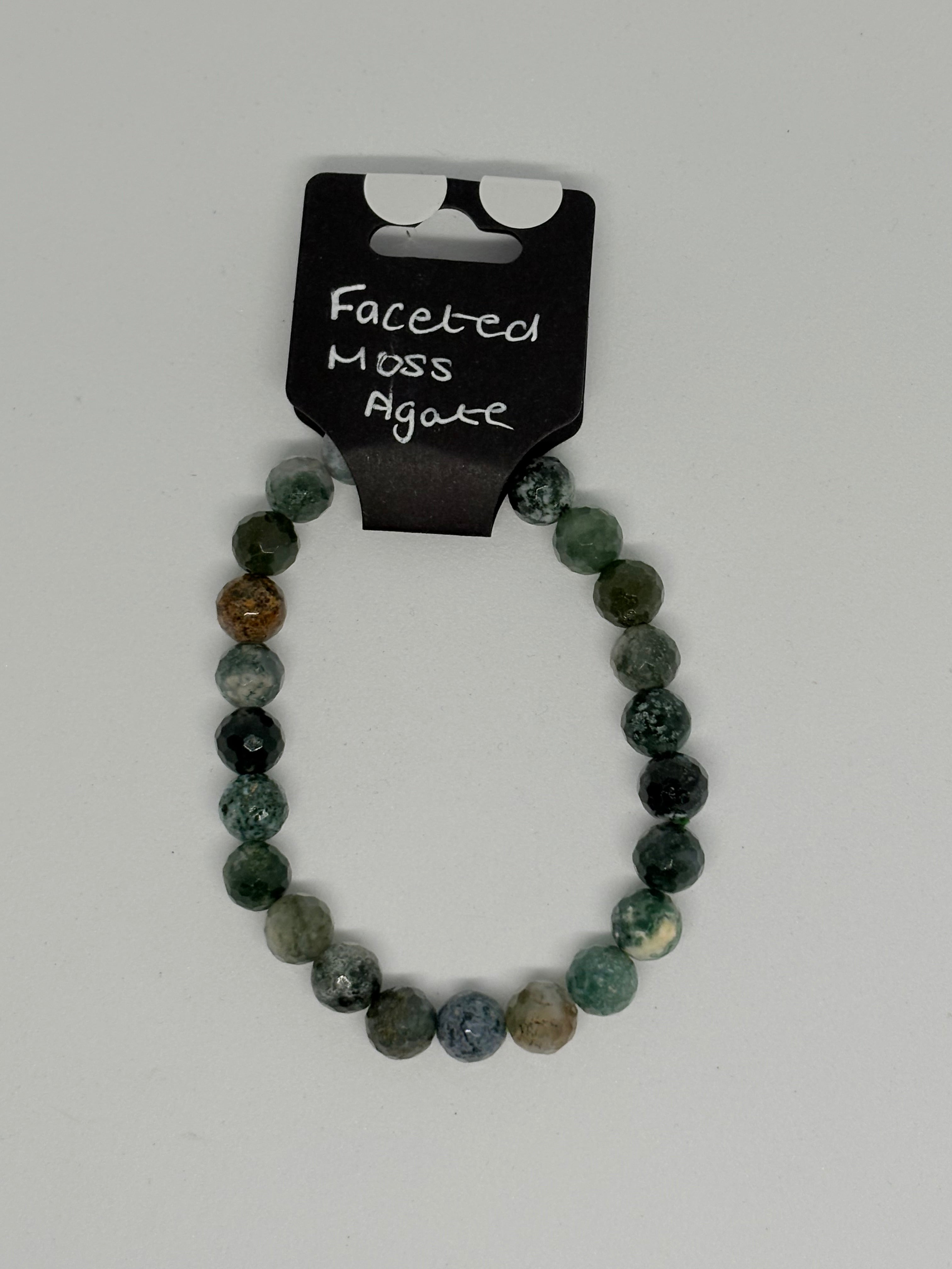 Faceted Moss Agate Bracelet