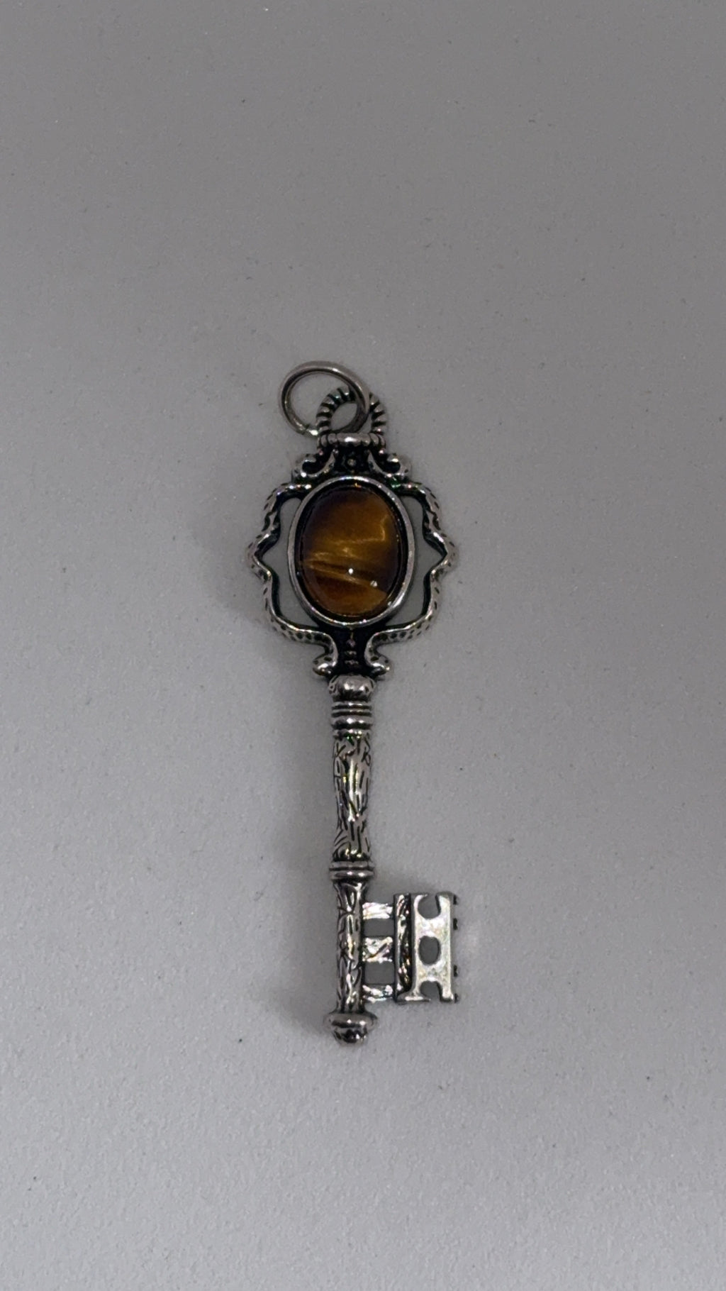 Tigers Eye Key Pendant