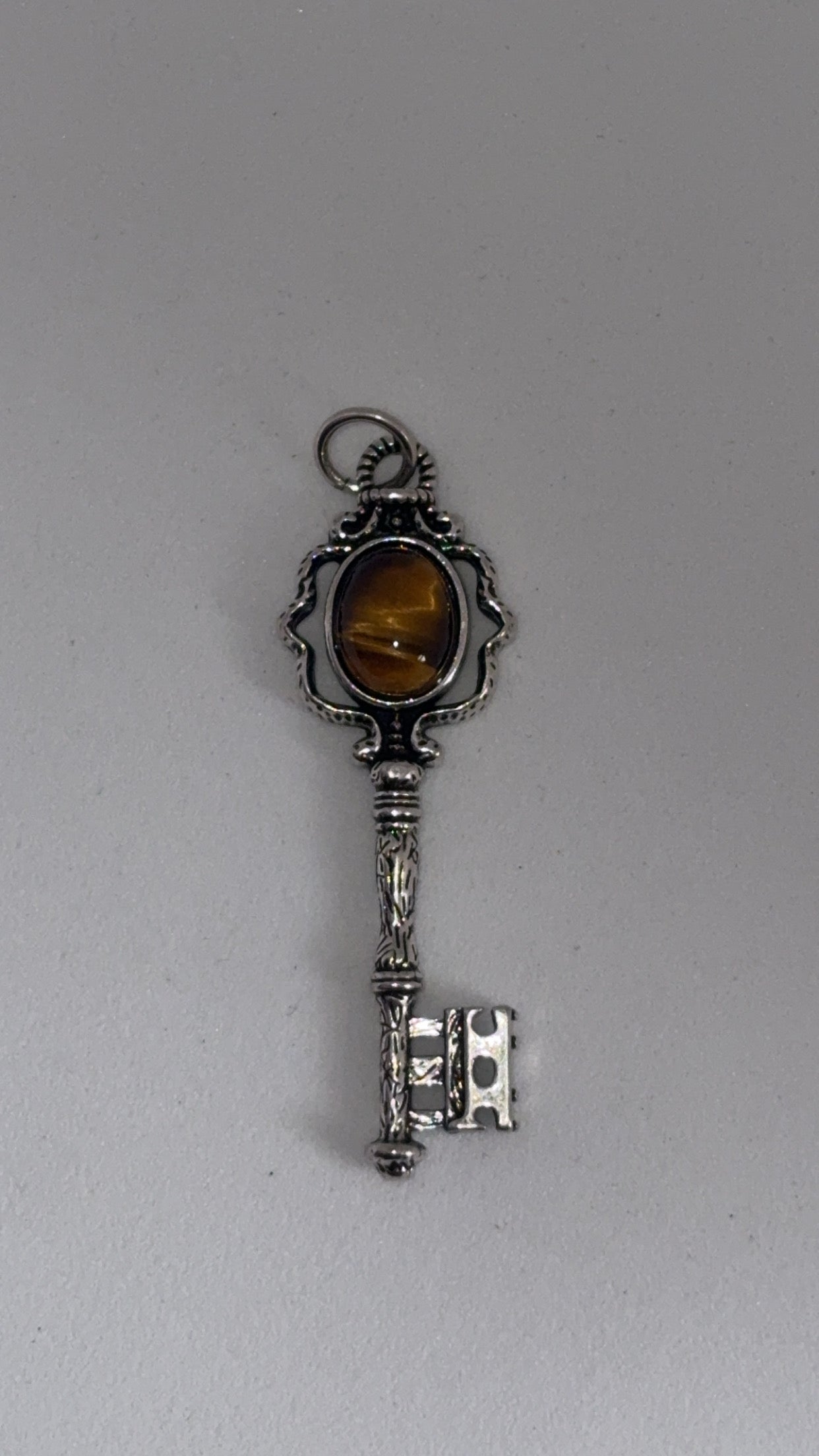 Tigers Eye Key Pendant