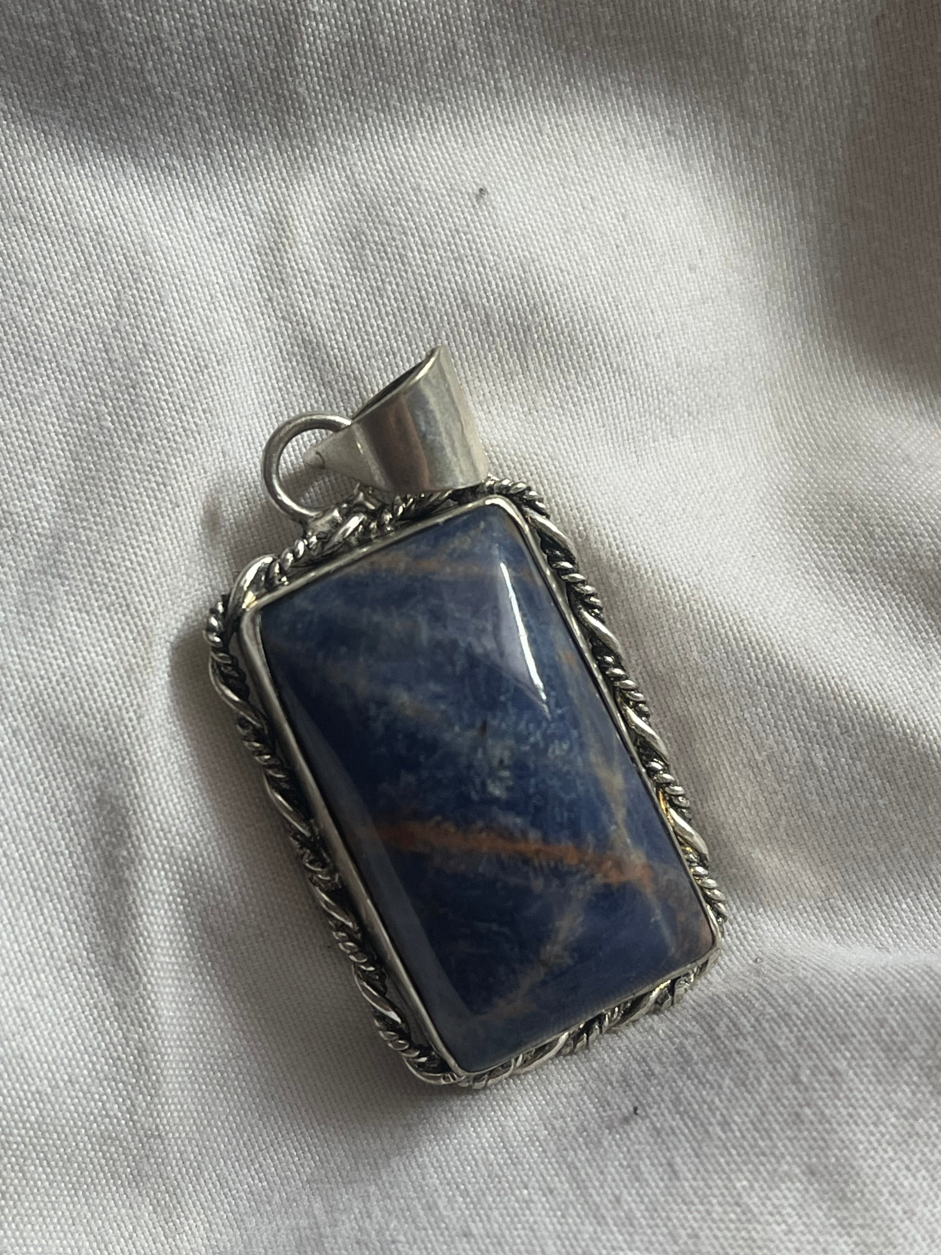 Lapis Lazuli 925 Plated Pendant