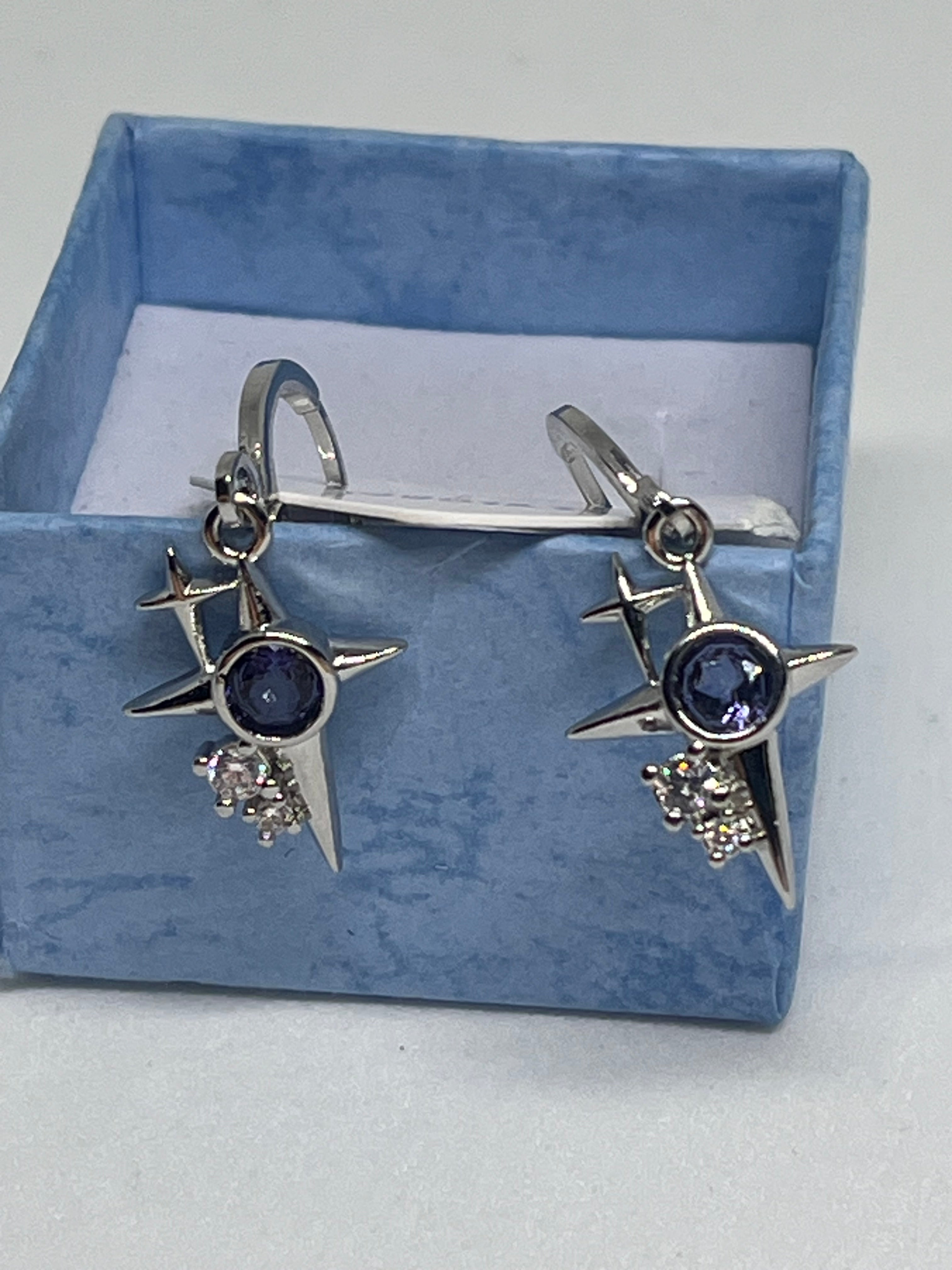 S925 Tanzanite Star Earrings