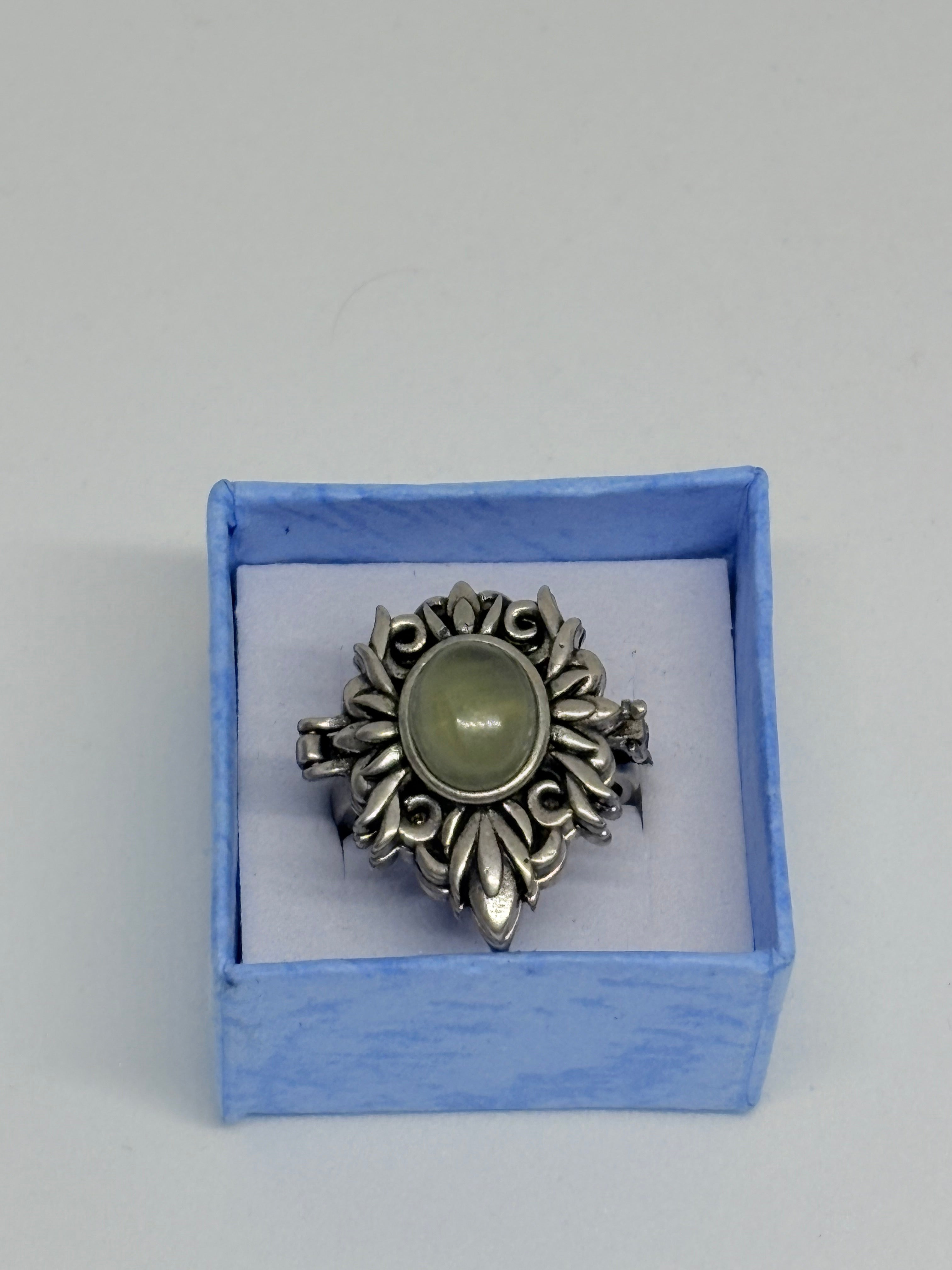 Green Fluorite Locket Ring