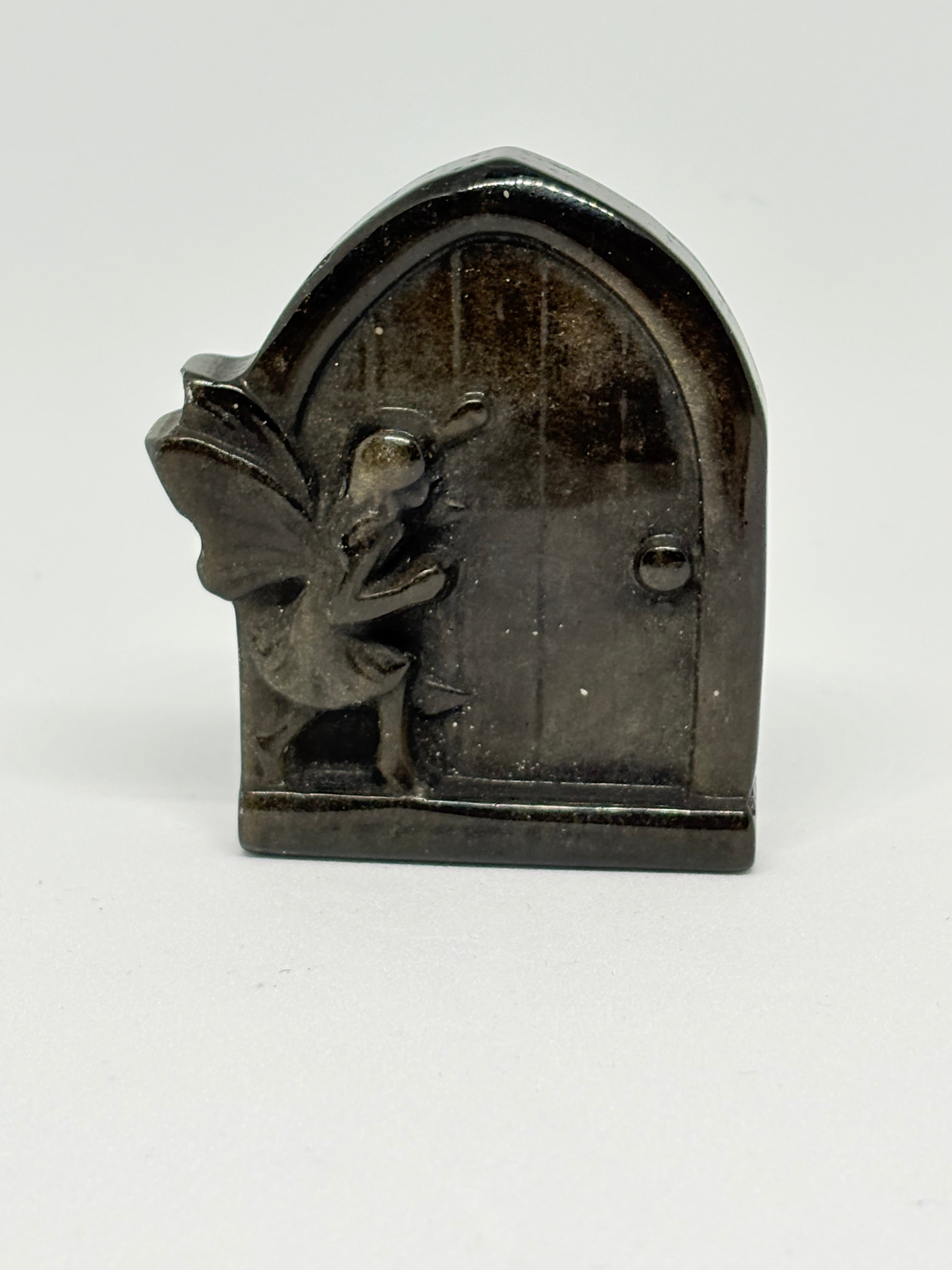 Gold Sheen Obsidian Fairy Door