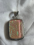 Pink Opal 925 Plated Pendant