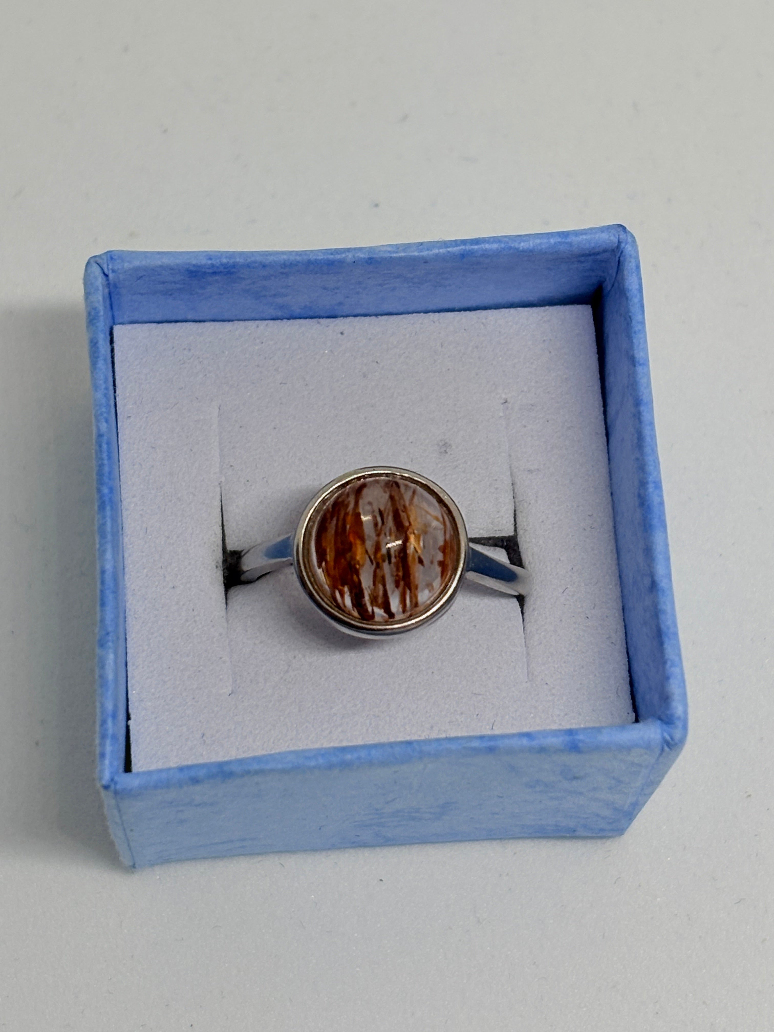 Fire Quartz Circle Ring