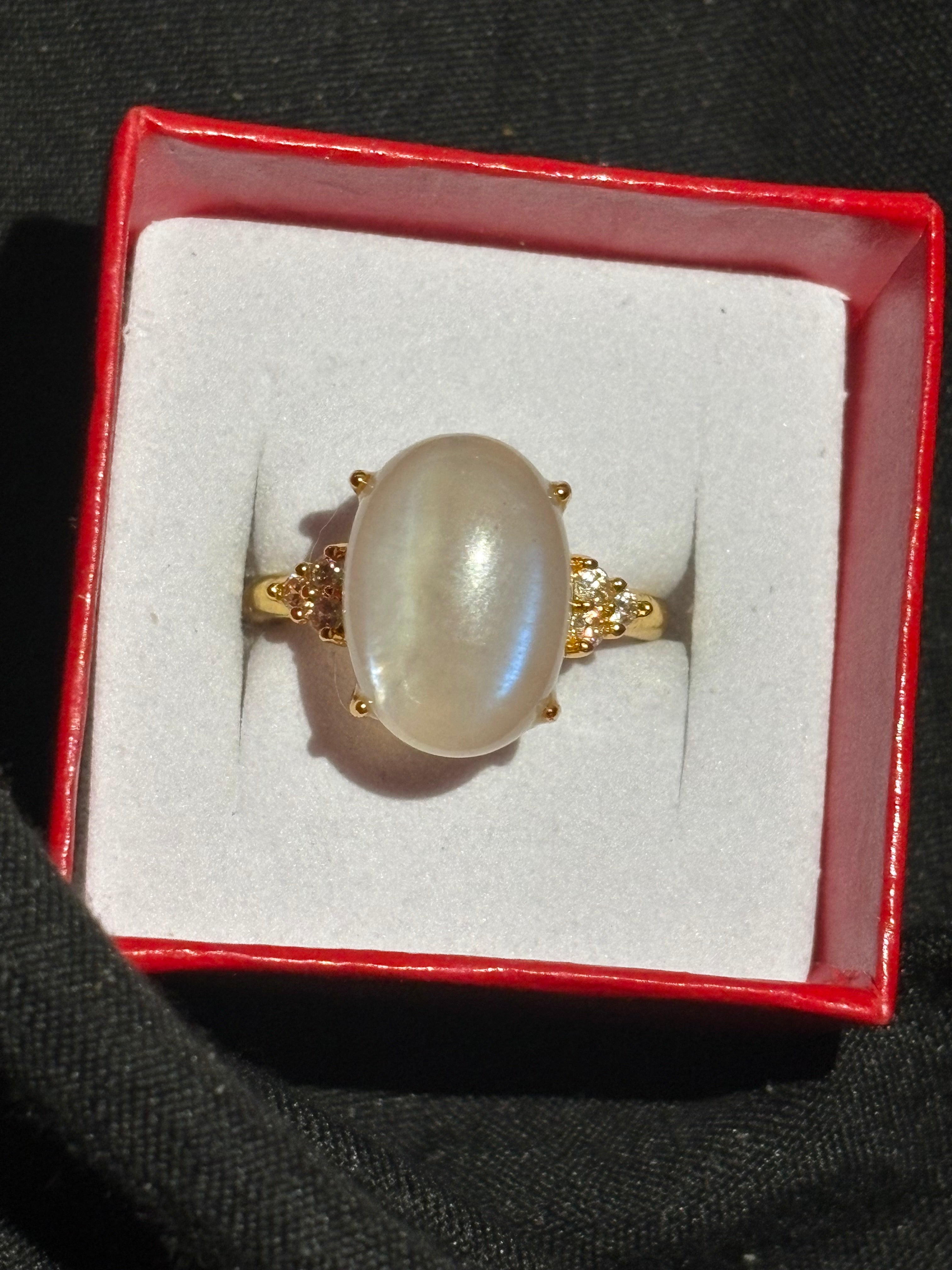 Gold Tone Moonstone Ring