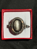 Silver Sheen Obsidian Locket Ring