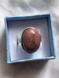 Rhodonite 925 Plated Ring