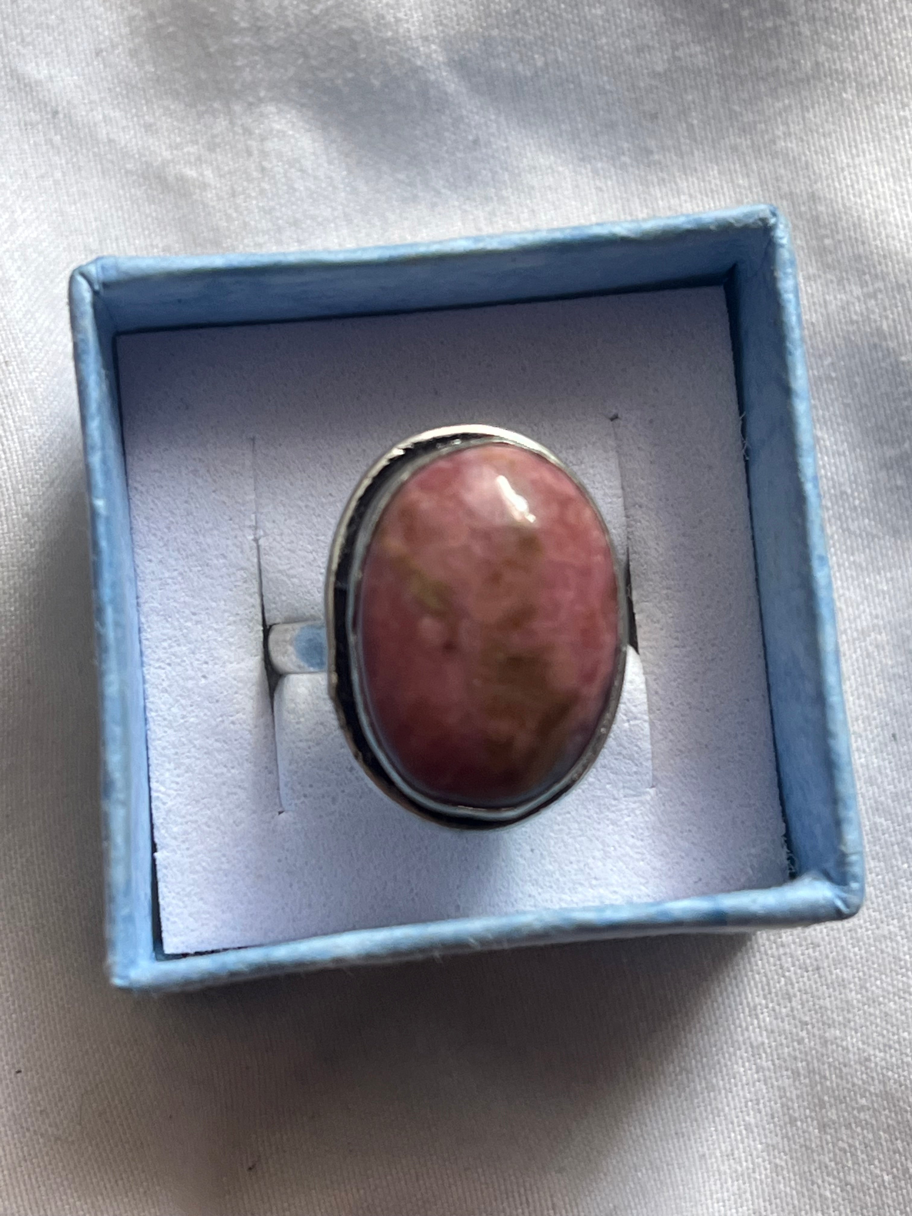 Rhodonite 925 Plated Ring