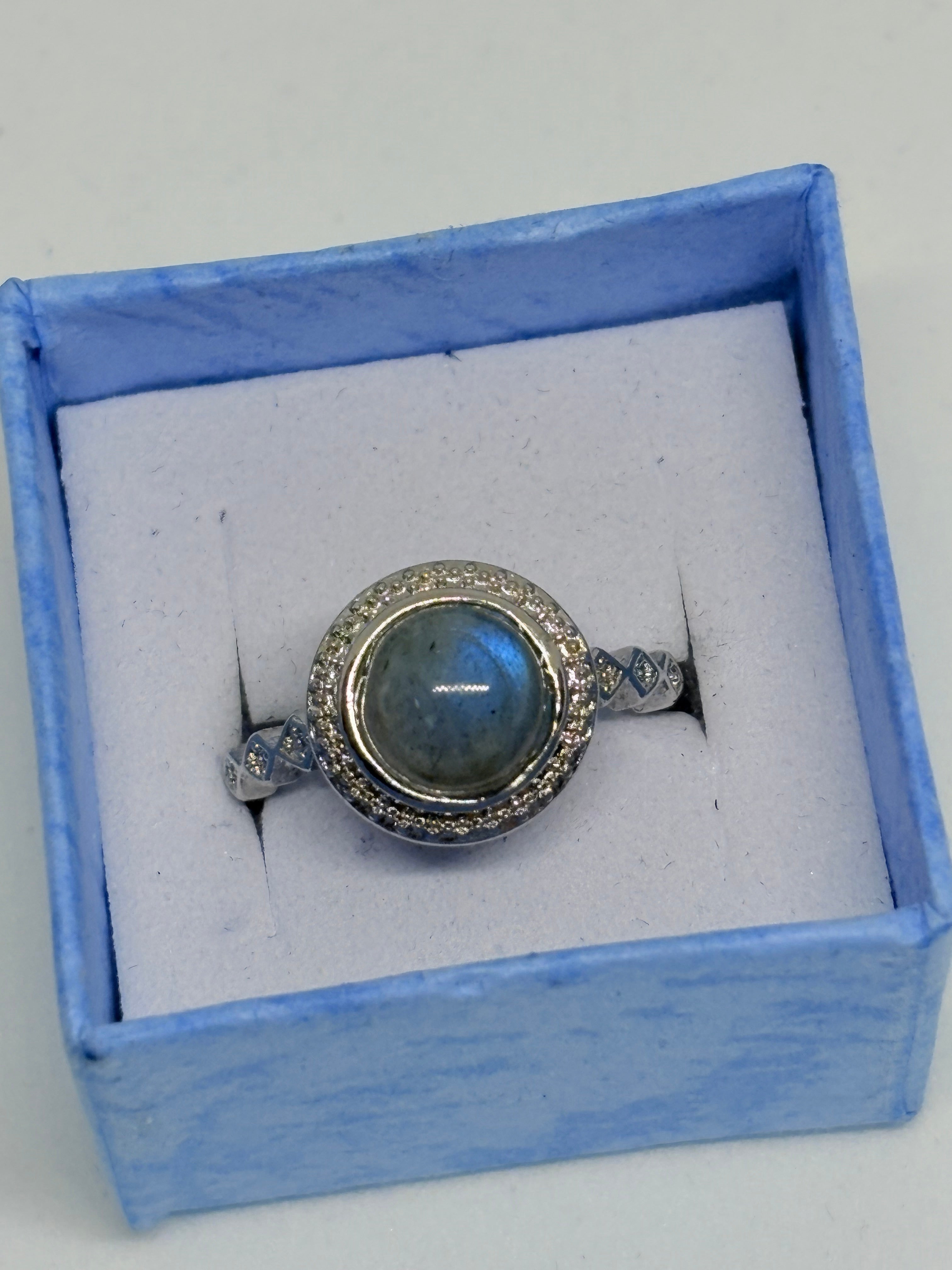 Labradorite Circle Ring