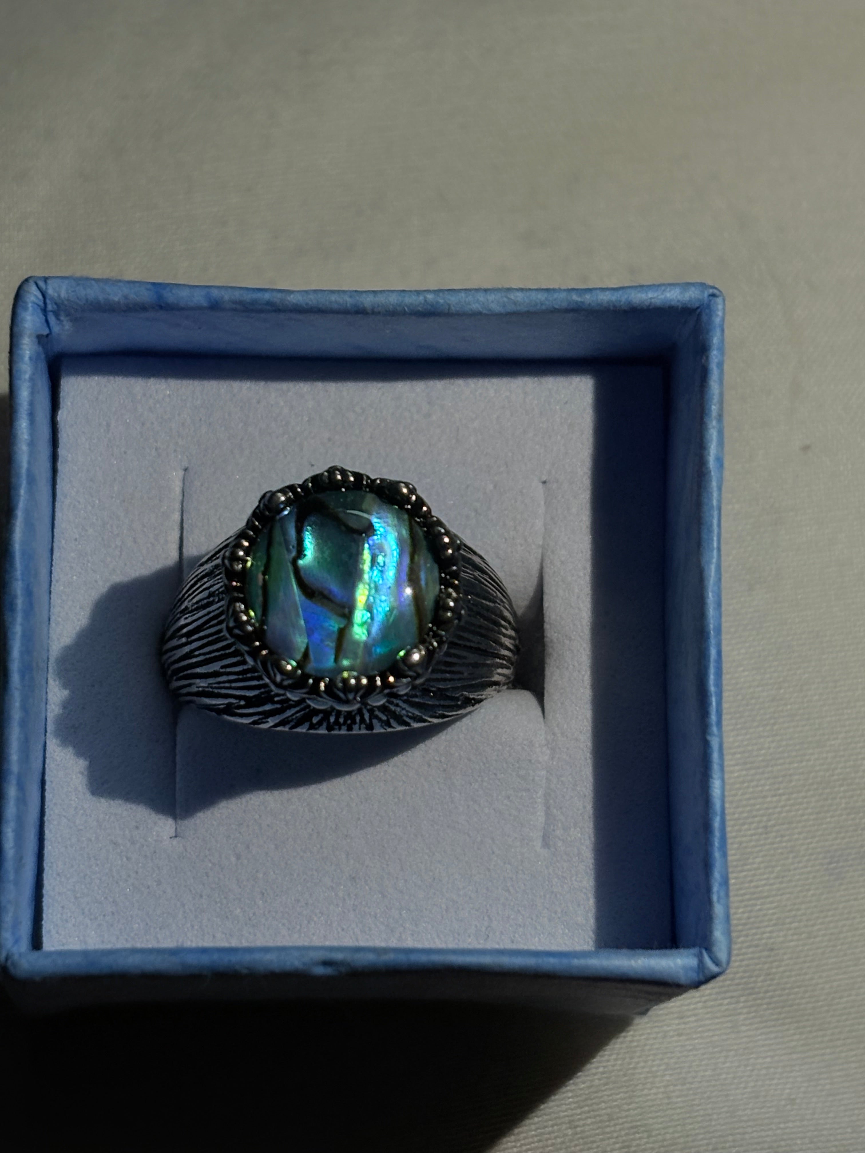 Abalone Shell Spinner Fidget Ring
