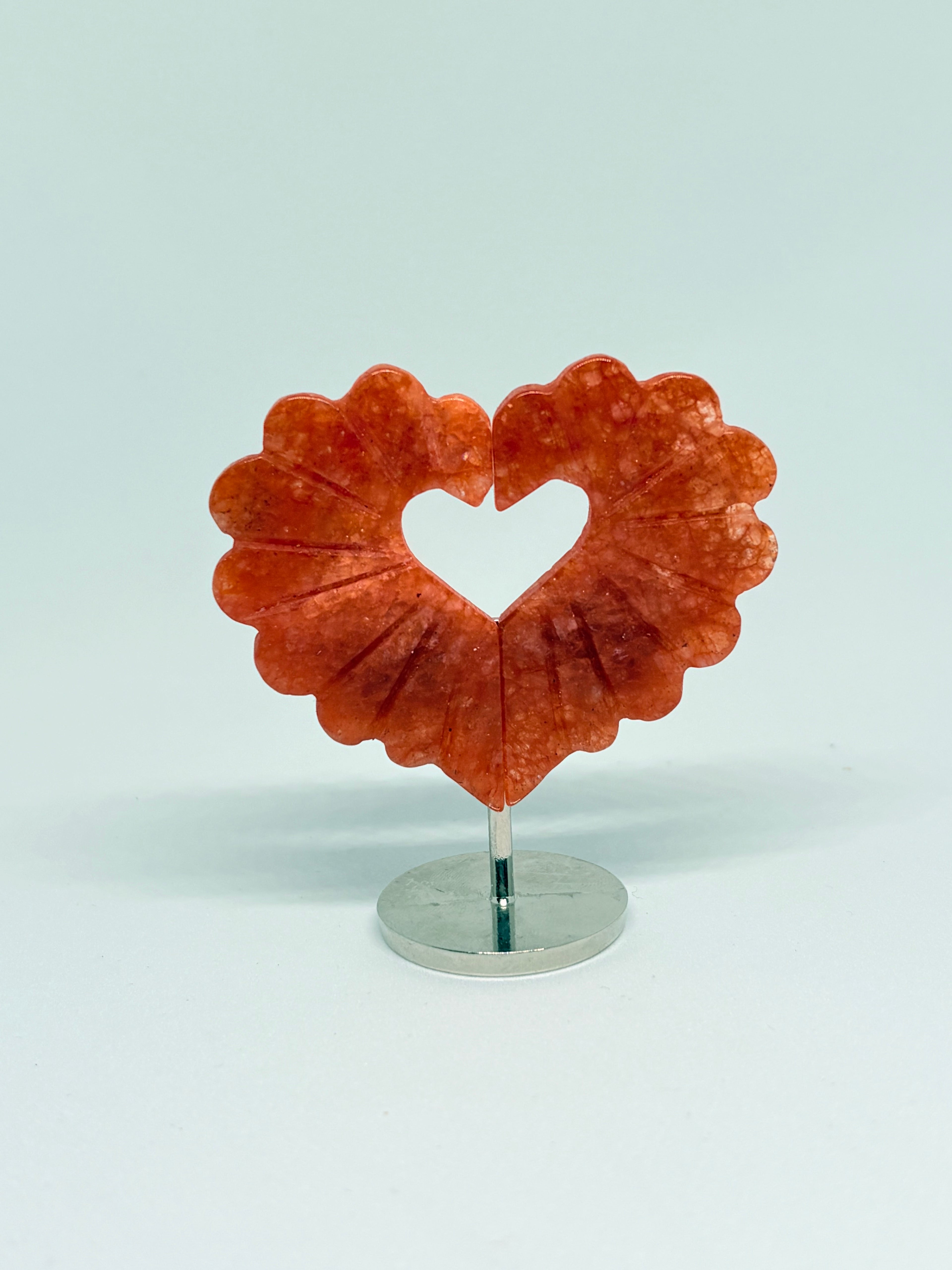 Strawberry Quartz Heart On Stand