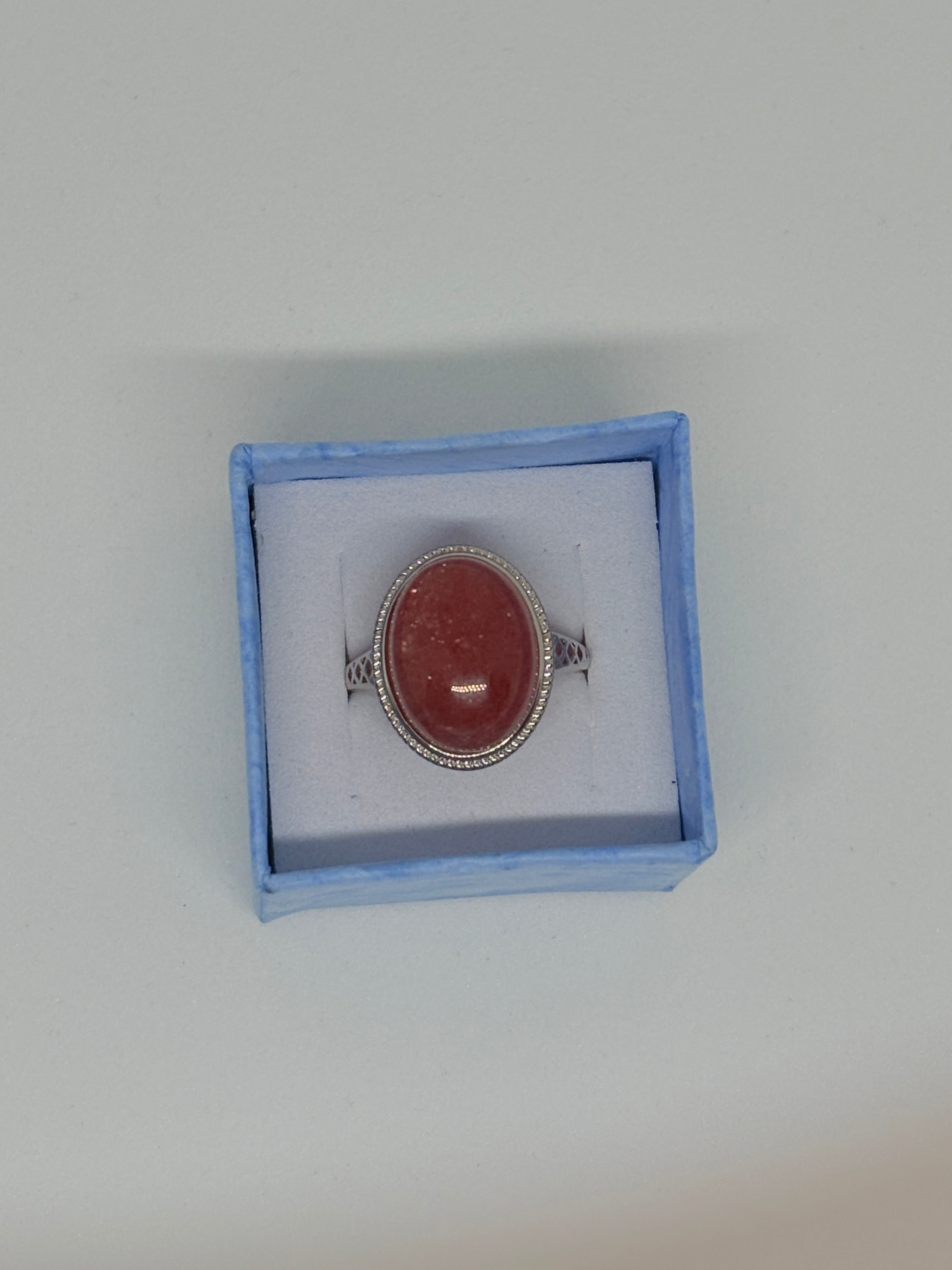 Strawberry Quartz Simple Ring