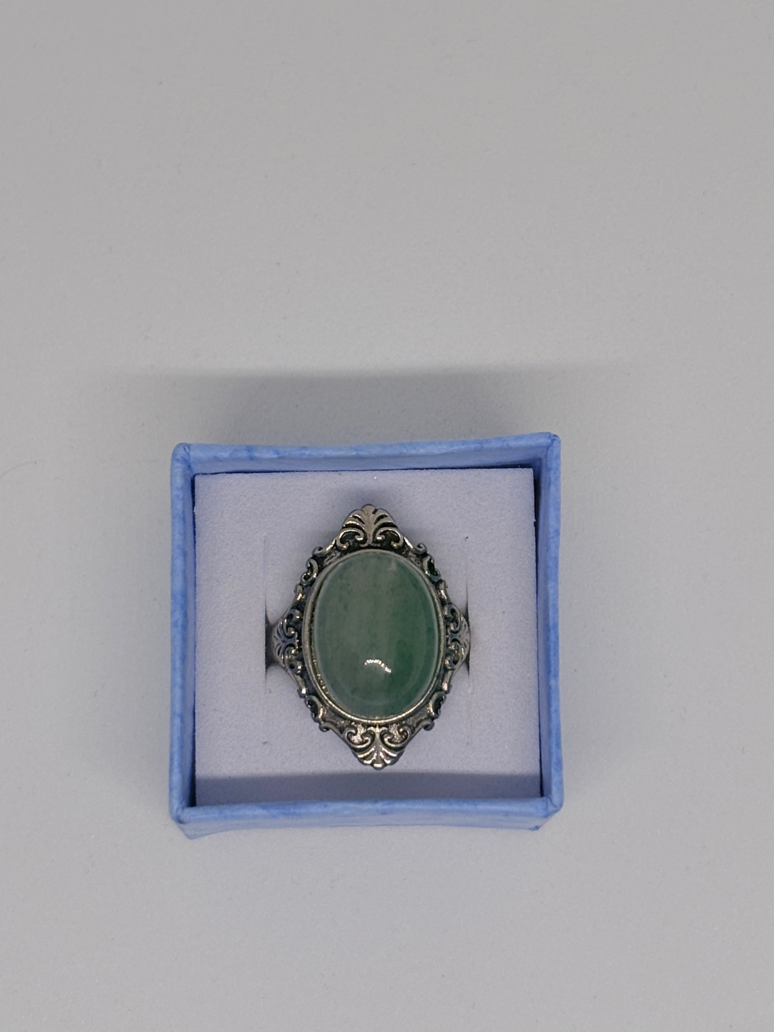 Green Strawberry Quartz Vintage Style Ring