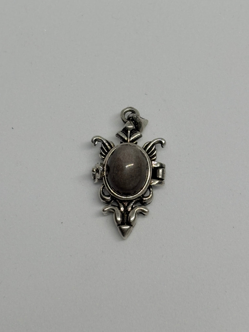 Silver Sheen Obsidian Locket Pendant