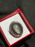 Silver Sheen Obsidian Ring