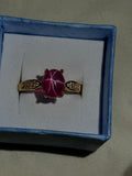 Starlight Ruby Gold Tone Ring