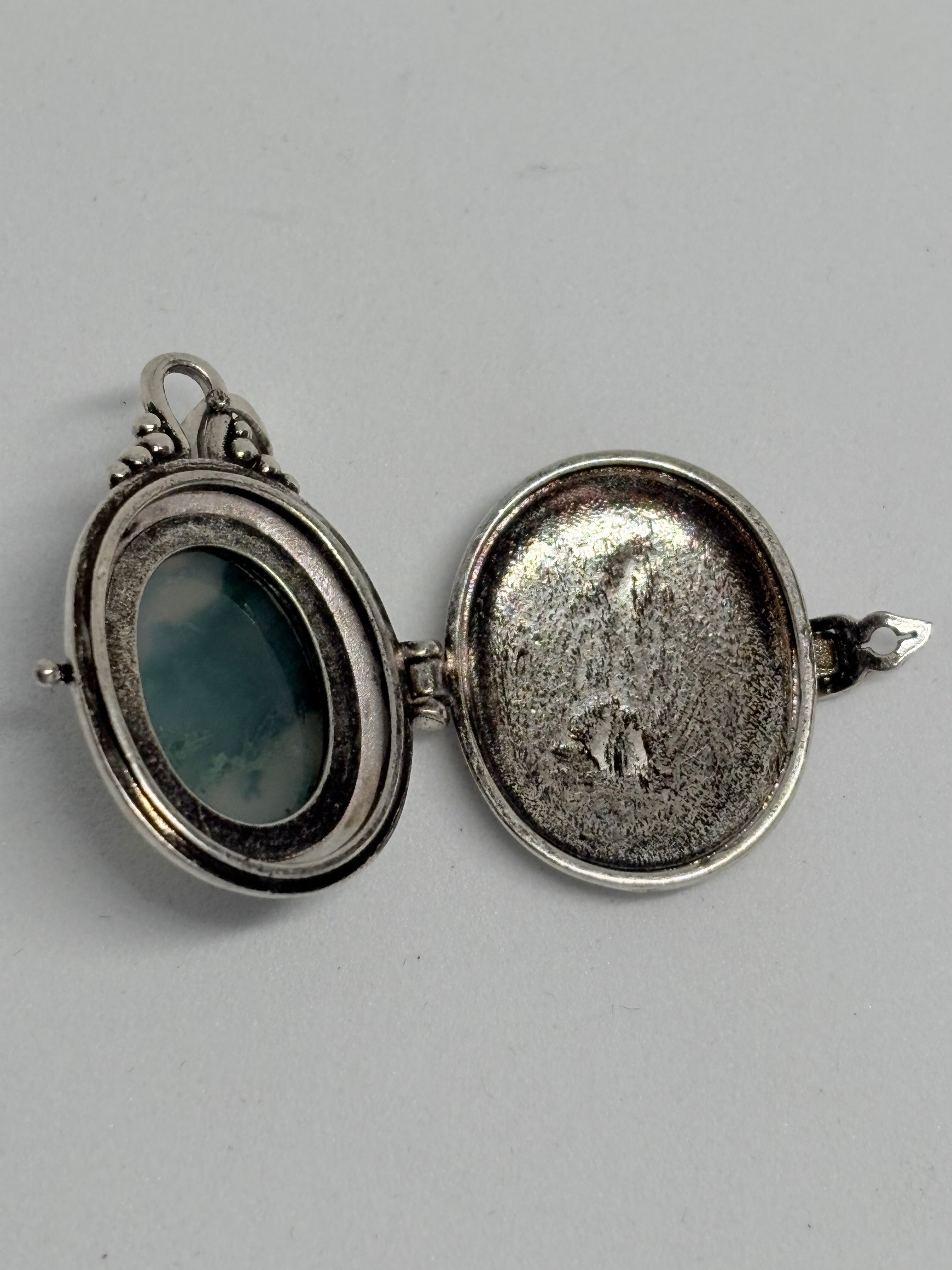 Moss Agate Locket Pendant
