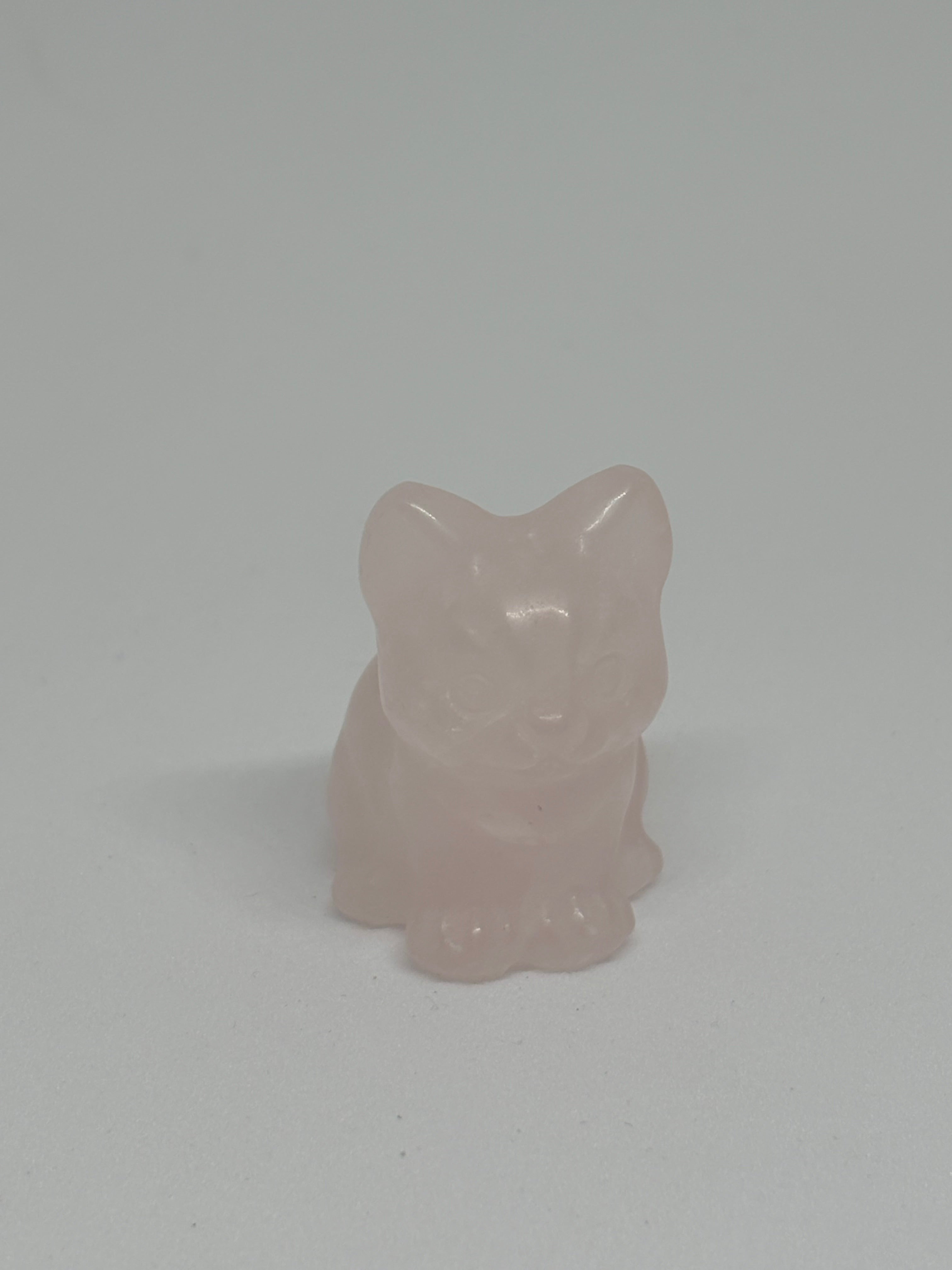 Rose Quartz Standing Cat