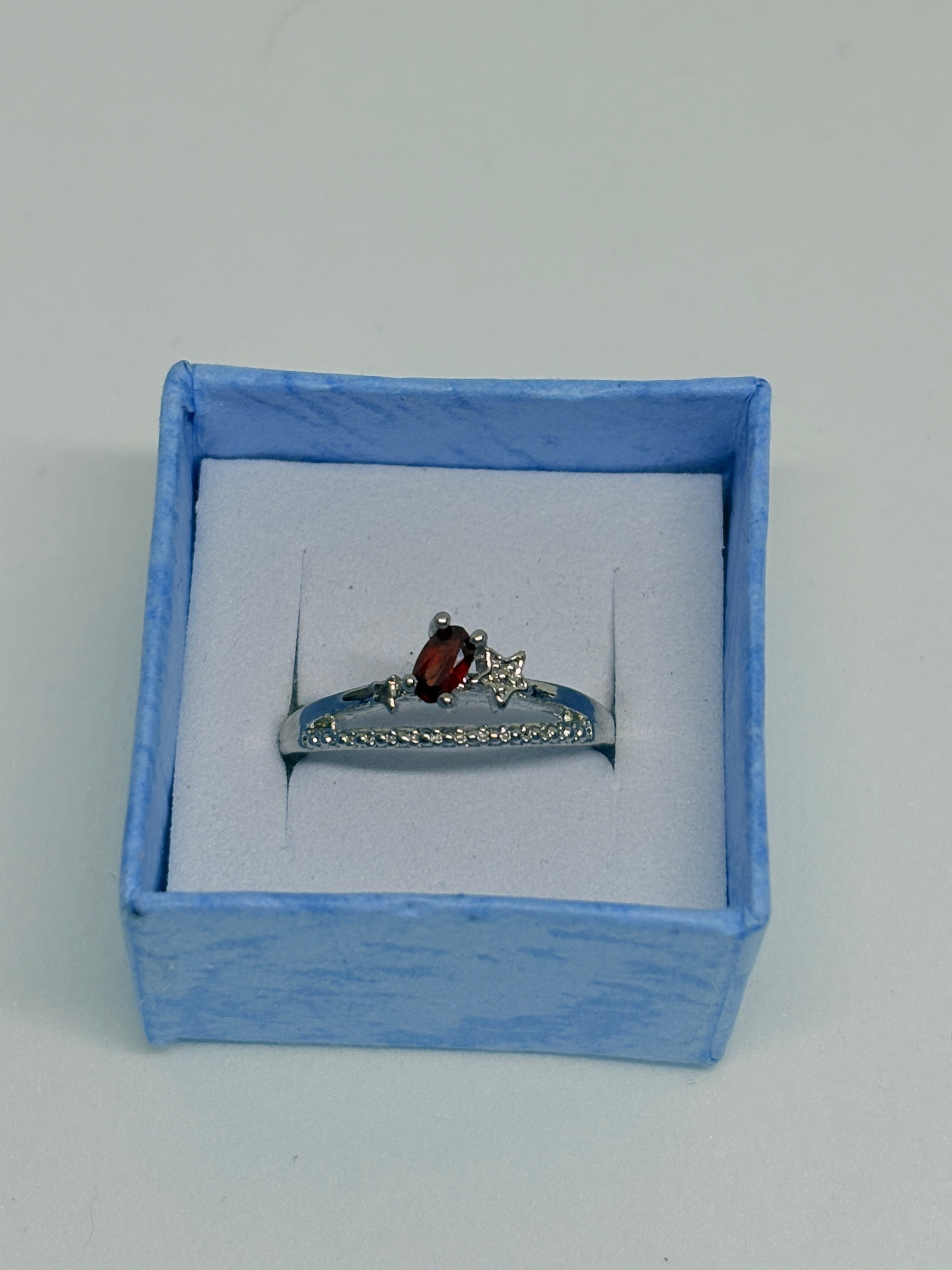 Garnet Simple Ring