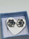 S925 Labradorite Flower Studs