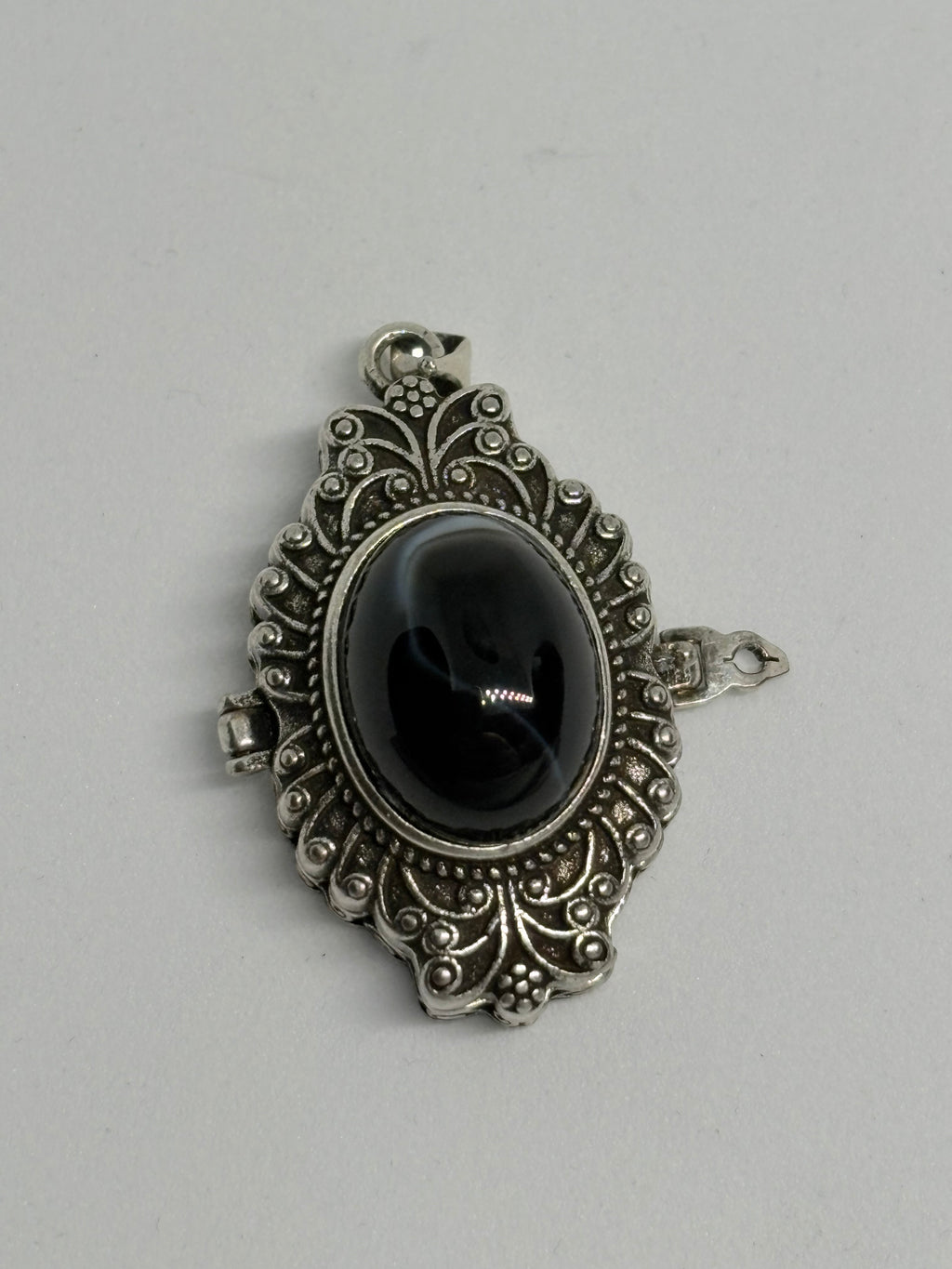 Black Agate Locket Pendant