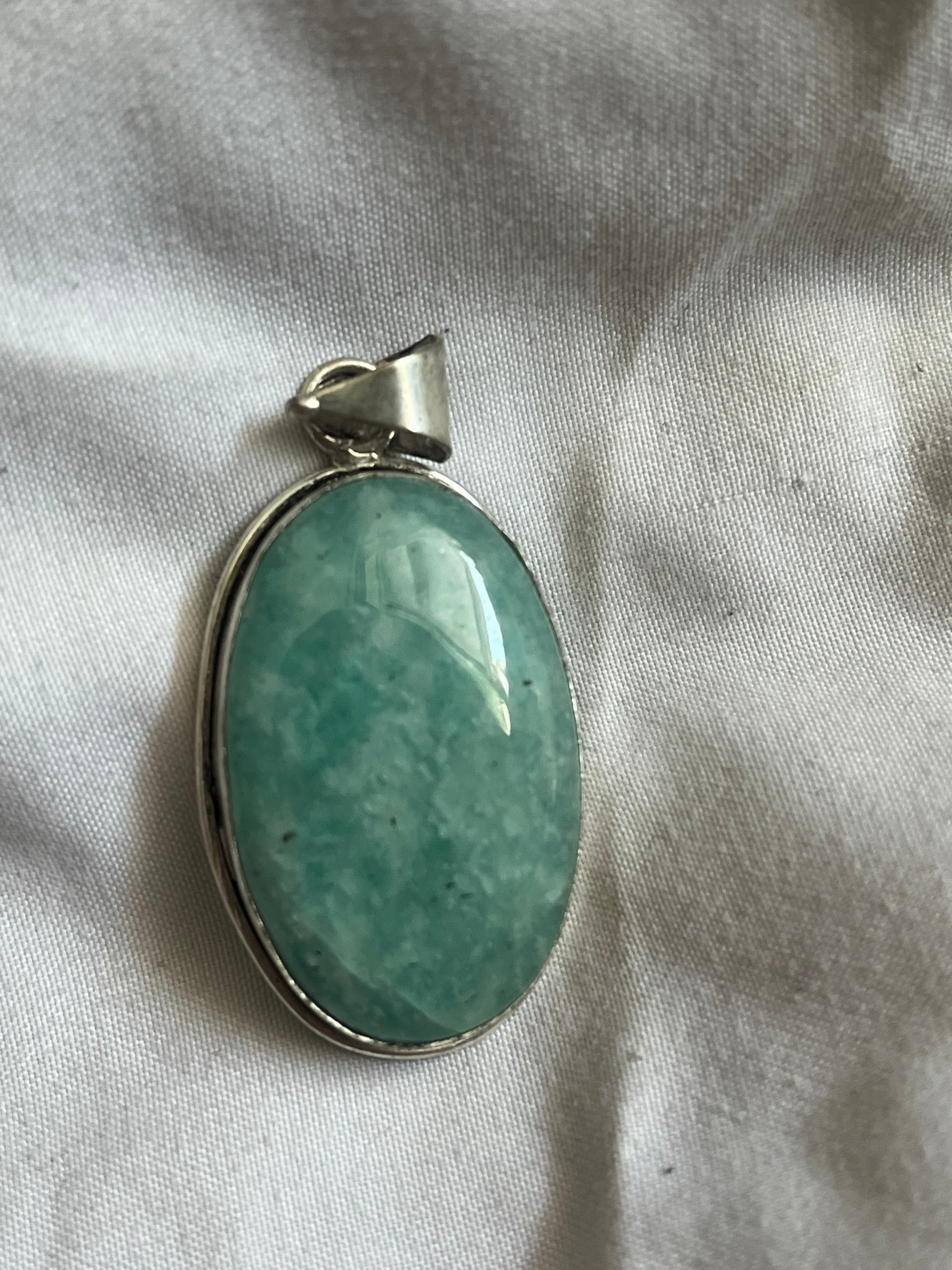 Amazonite 925 Plated Pendant