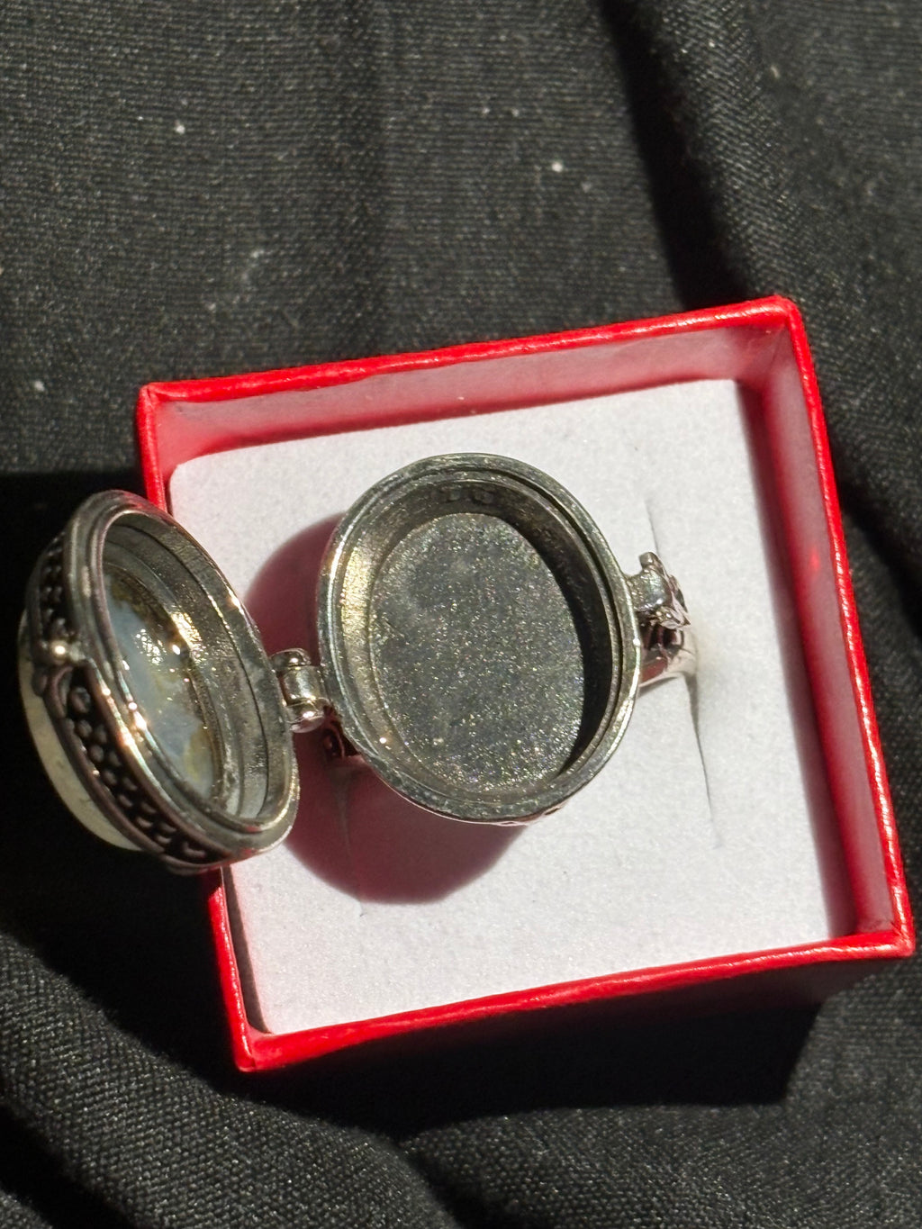 Moss Agate Locket Ring