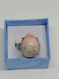 Pink Larimar Teardrop Ring