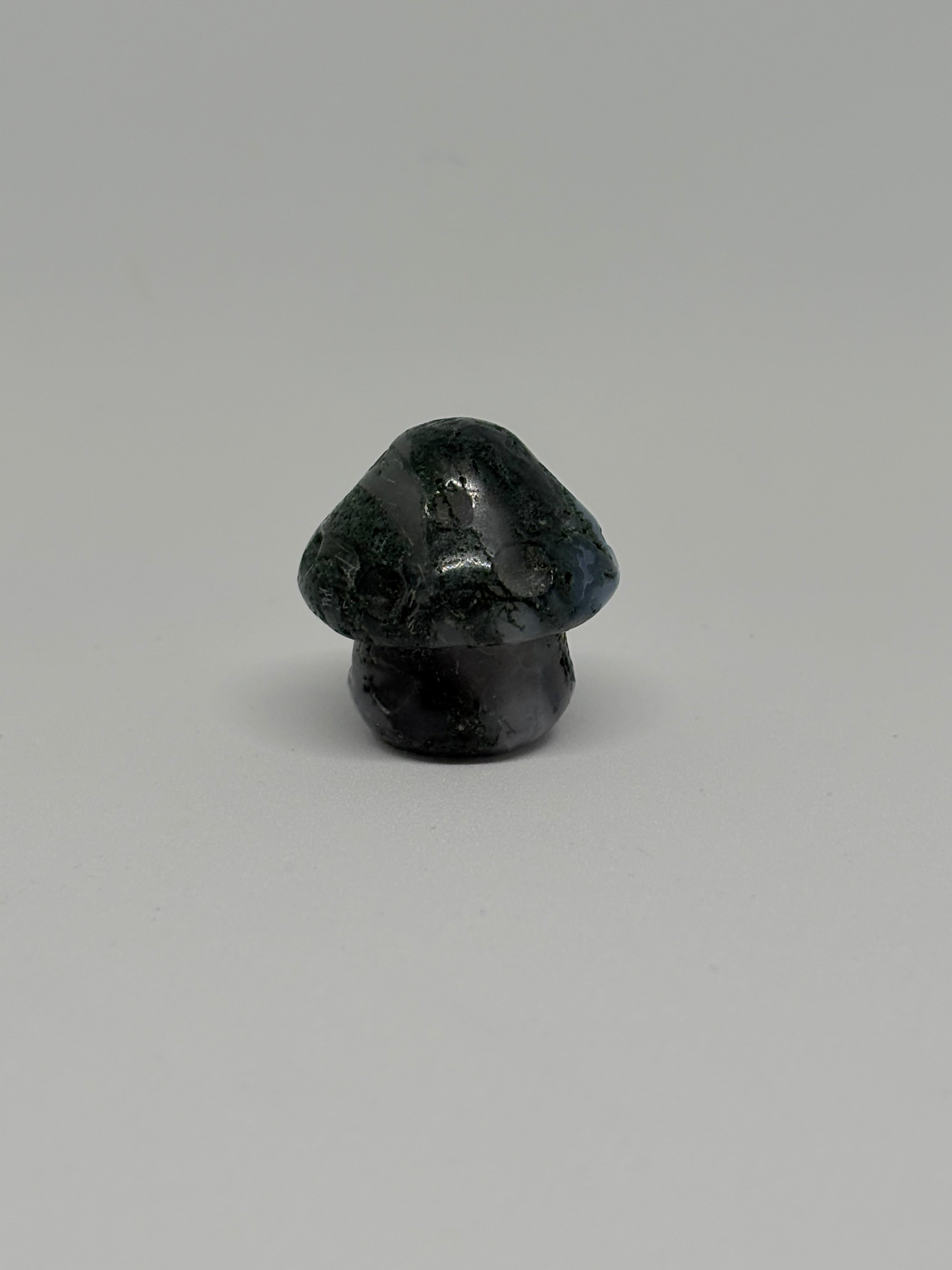 Moss Agate Mini Mushroom Carving