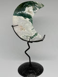 Moss Agate Moon + Stand