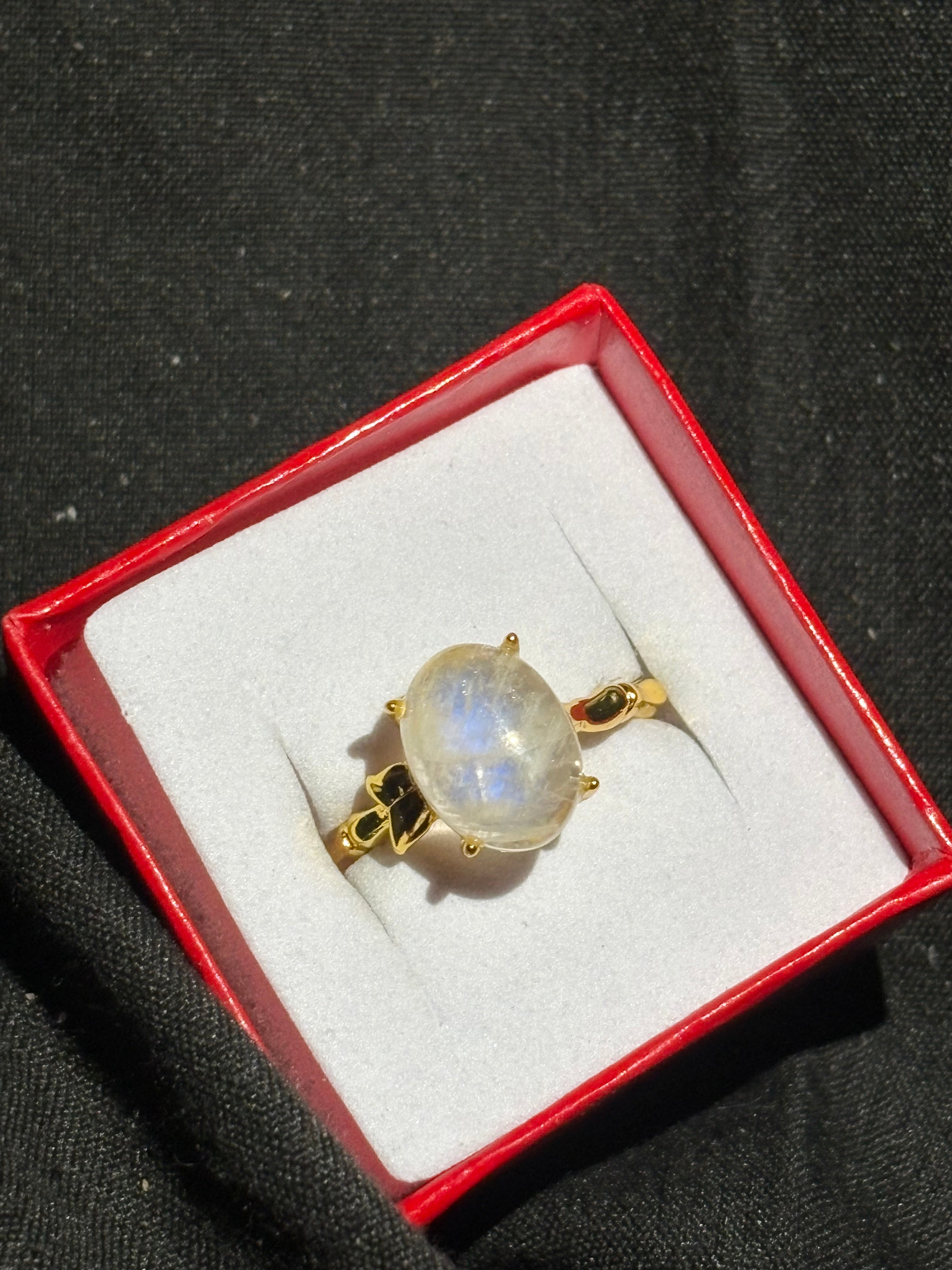 Gold Tone Moonstone Ring