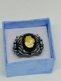 Flower Amber Medusa Ring