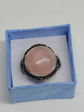 Rose Quartz Circle Ring