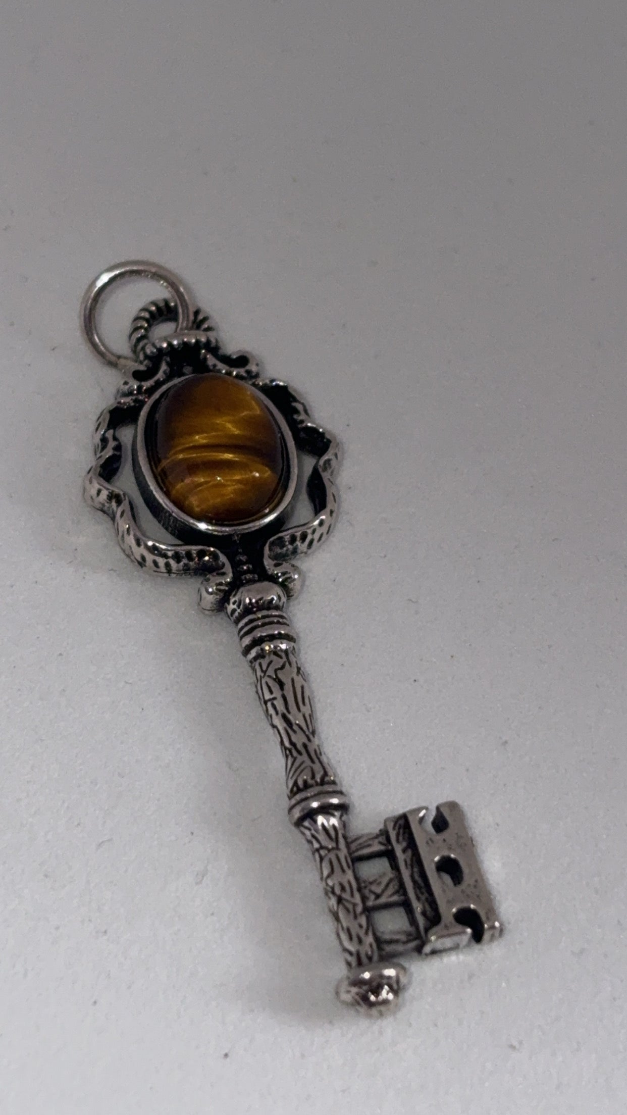 Tigers Eye Key Pendant