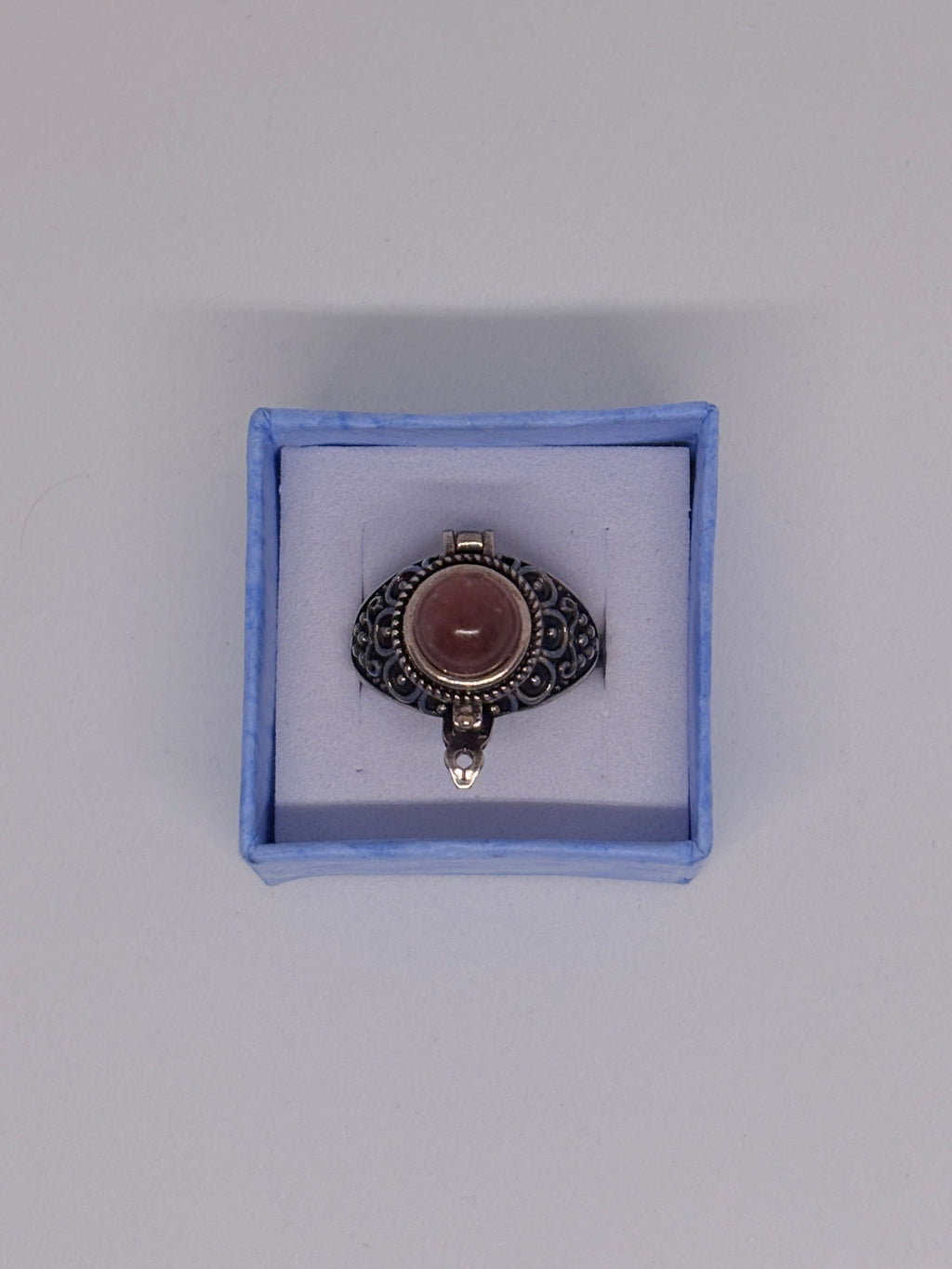 Strawberry Quartz Locket Ring